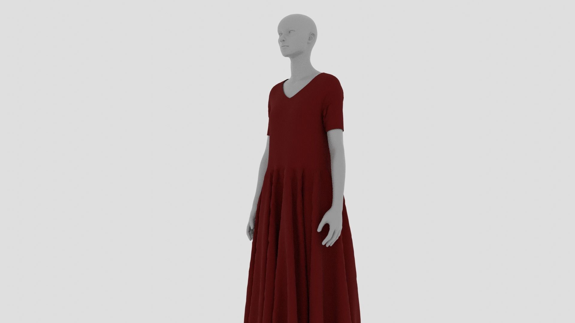 Womens Dress - Female Outfit Clothes Low-poly 3D model_8