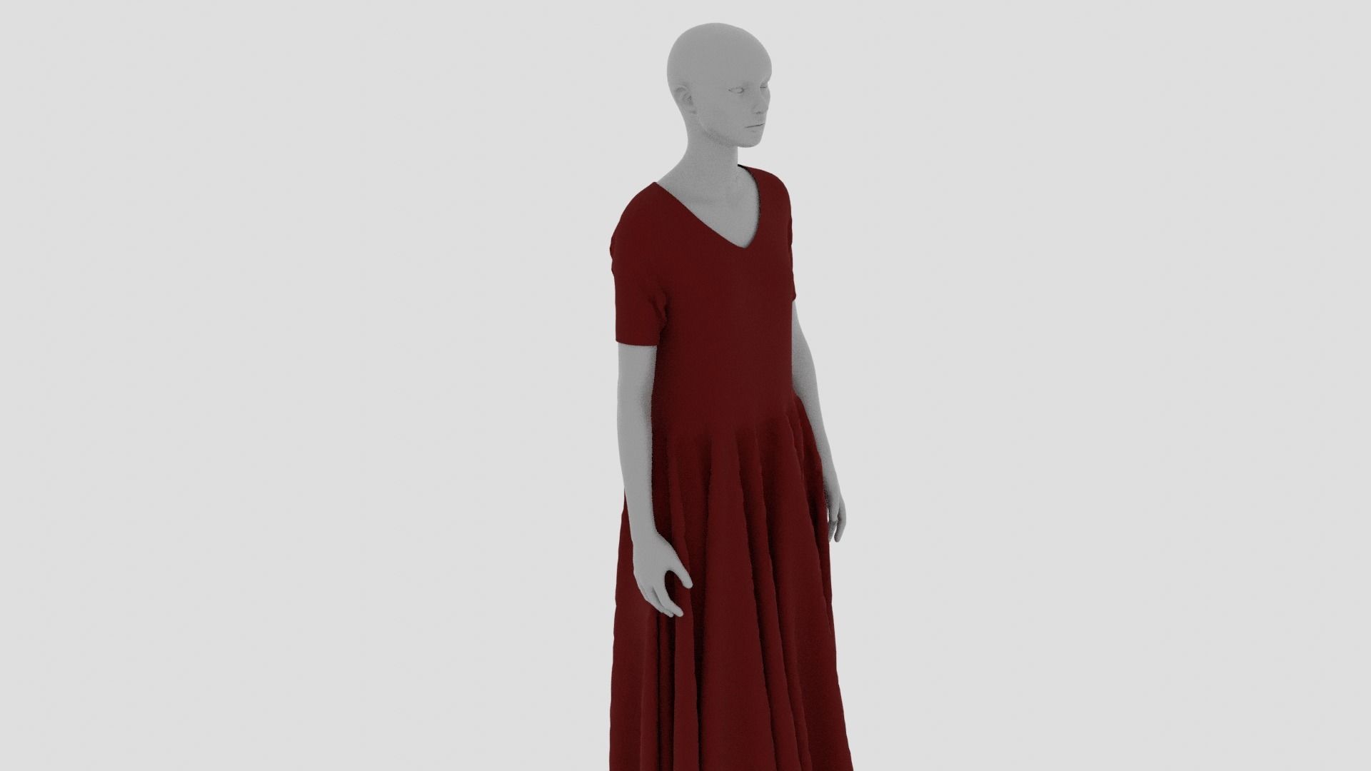 Womens Dress - Female Outfit Clothes Low-poly 3D model_3