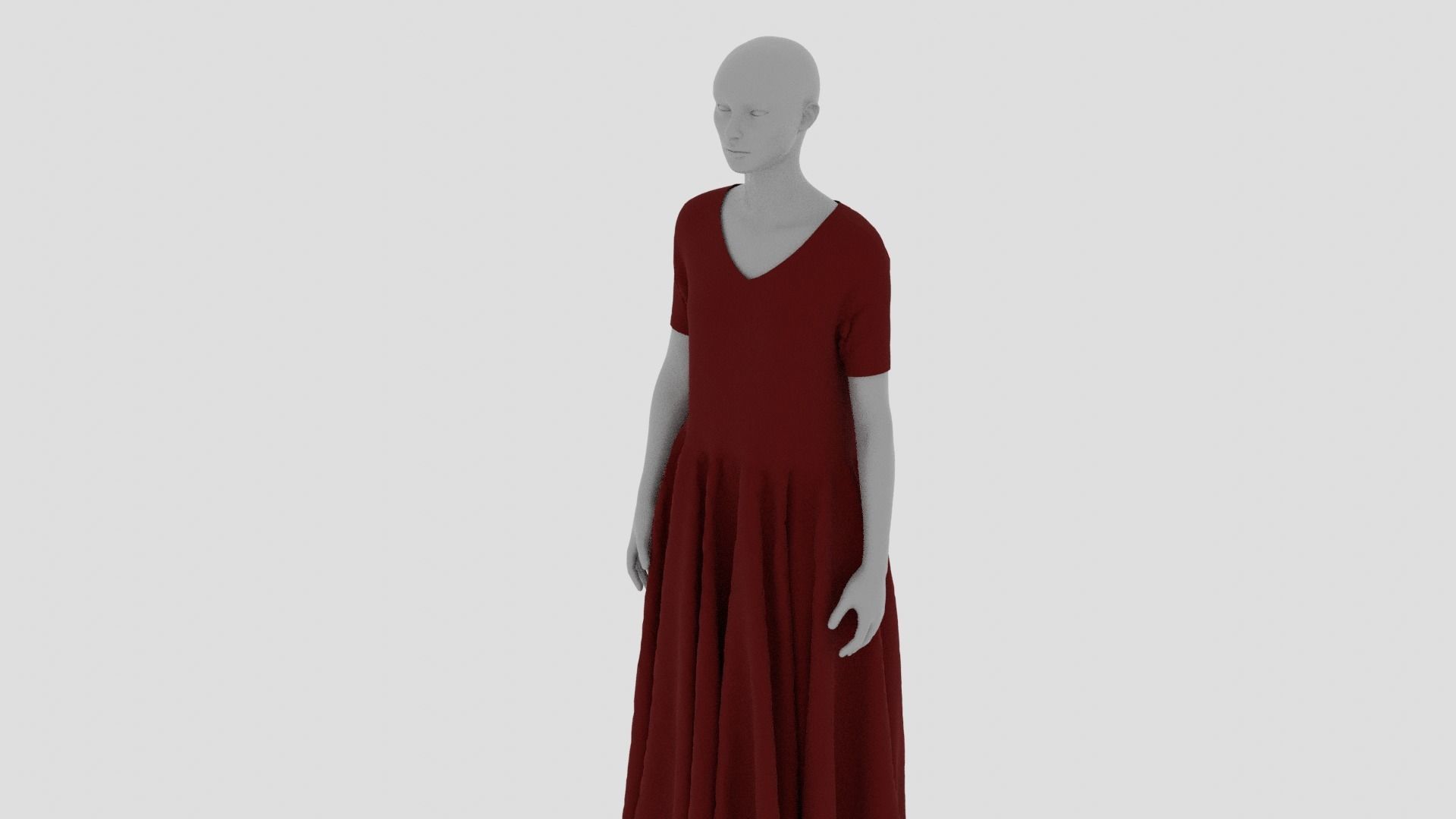 Womens Dress - Female Outfit Clothes Low-poly 3D model_5