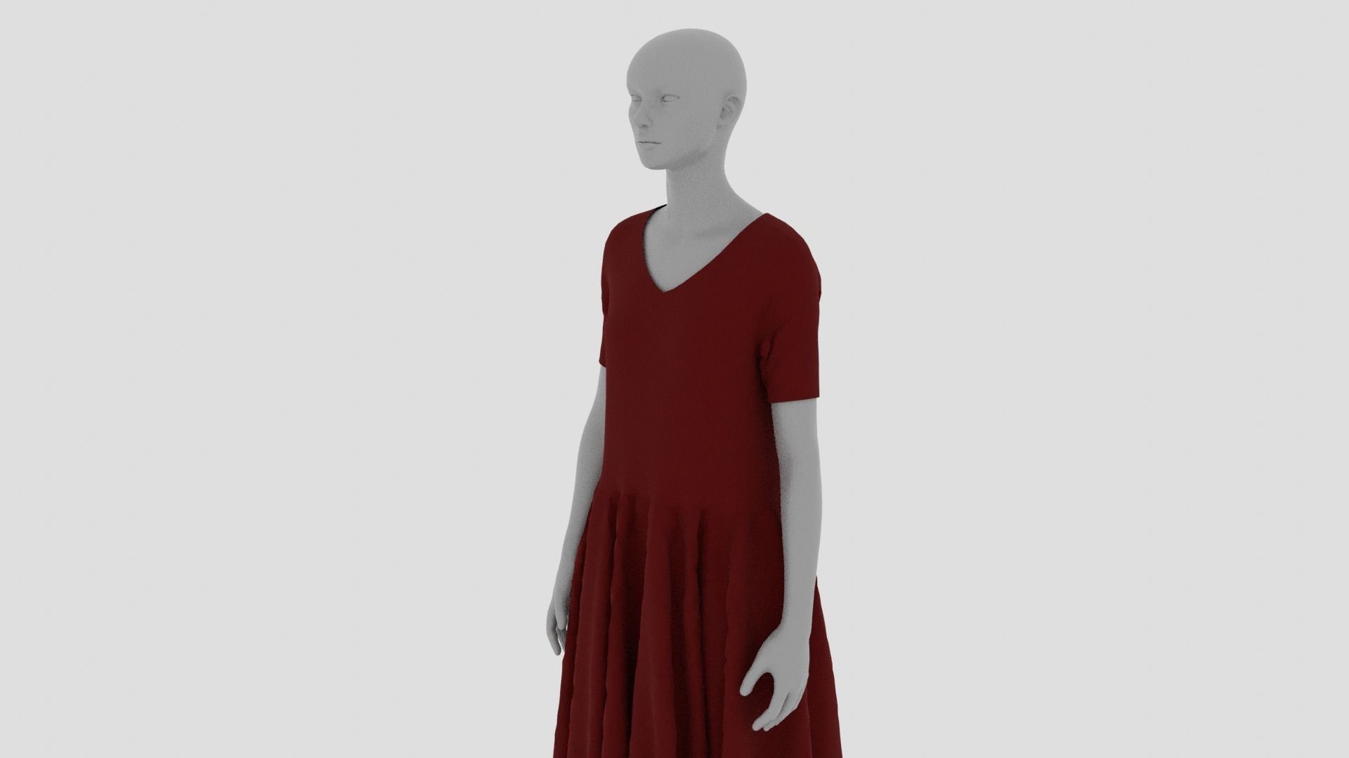 Womens Dress - Female Outfit Clothes Low-poly 3D model_14