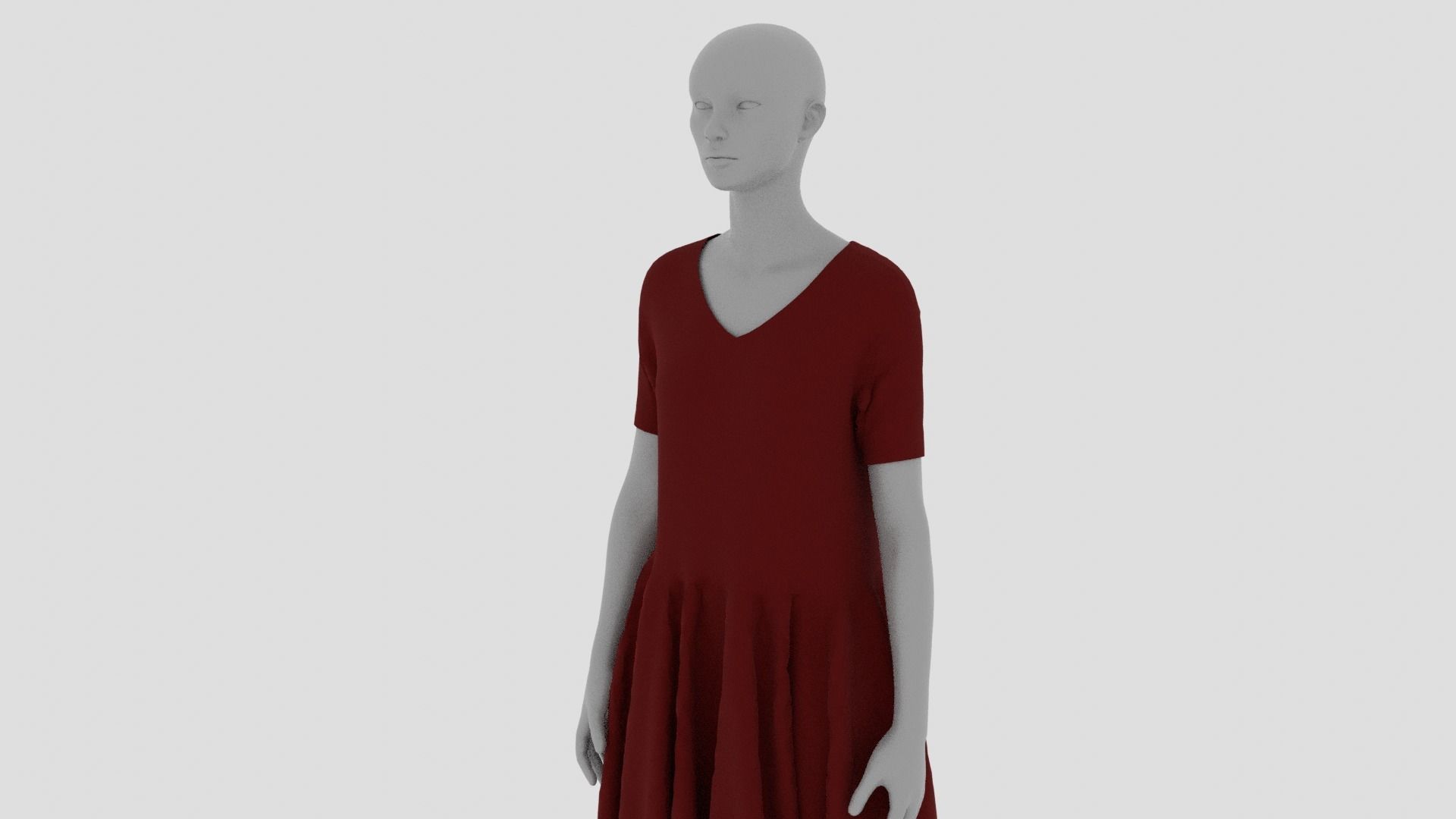 Womens Dress - Female Outfit Clothes Low-poly 3D model_11