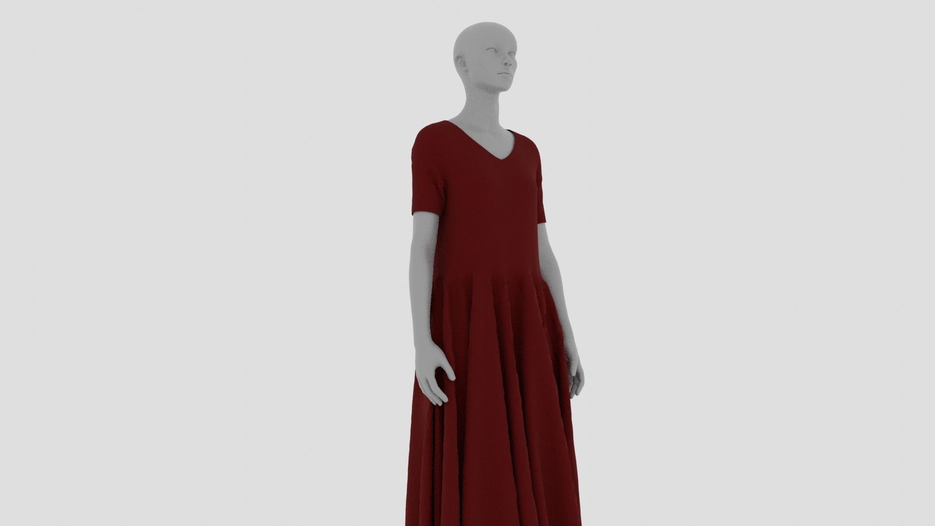 Womens Dress - Female Outfit Clothes Low-poly 3D model_6