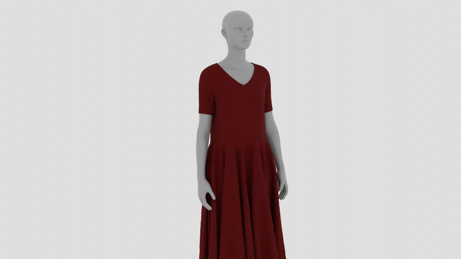 Womens Dress - Female Outfit Clothes Low-poly 3D model_17