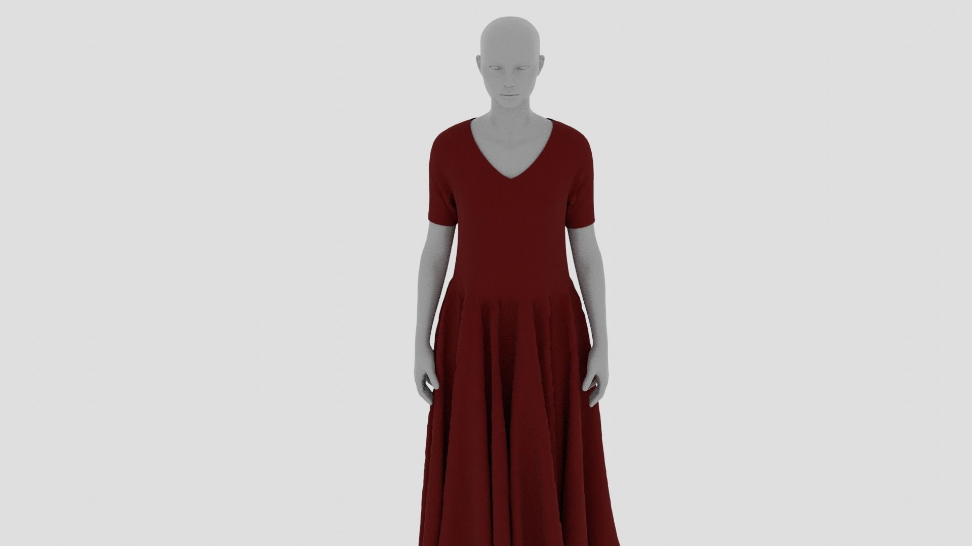 Womens Dress - Female Outfit Clothes Low-poly 3D model_4