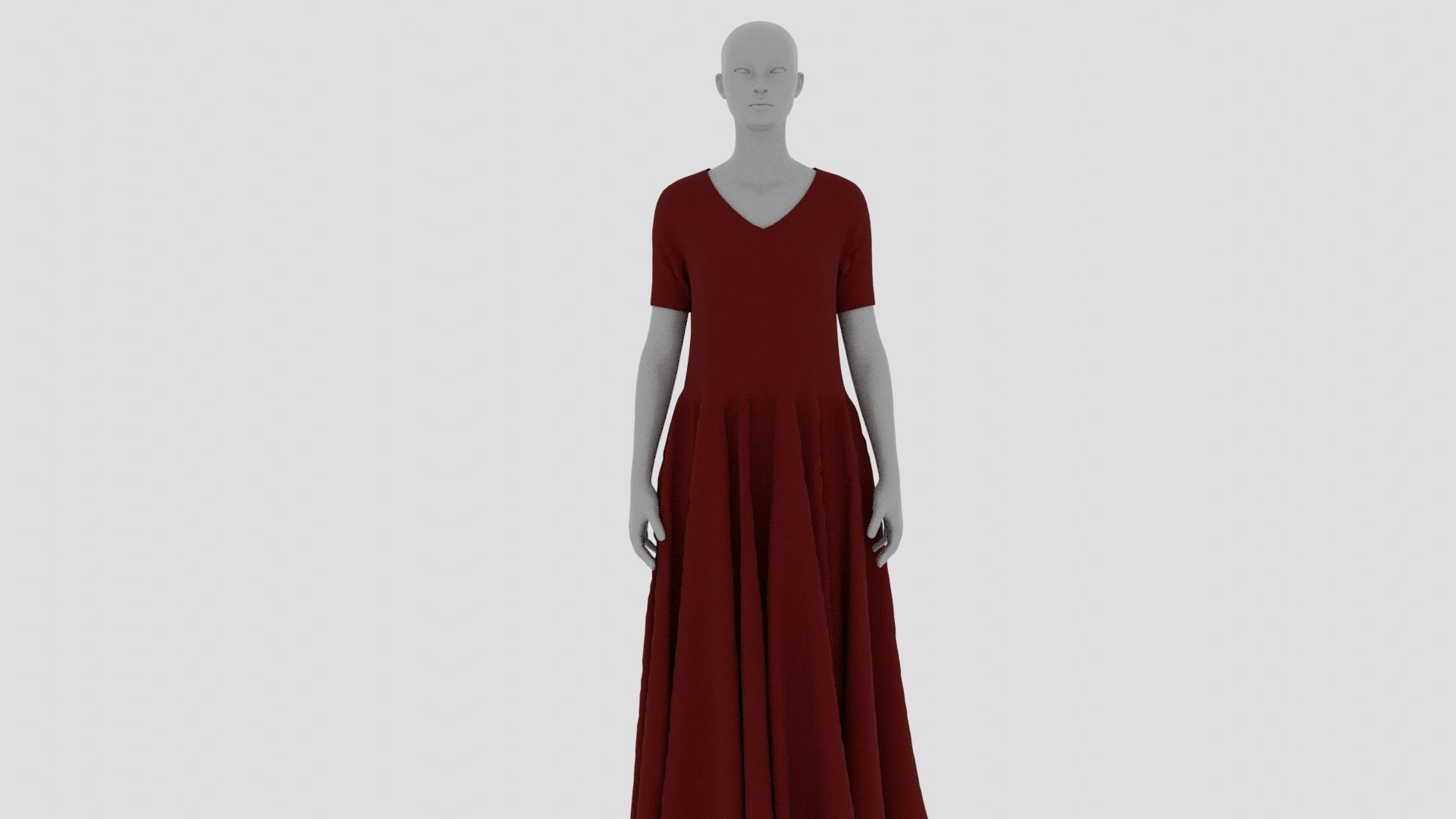 Womens Dress - Female Outfit Clothes Low-poly 3D model_1