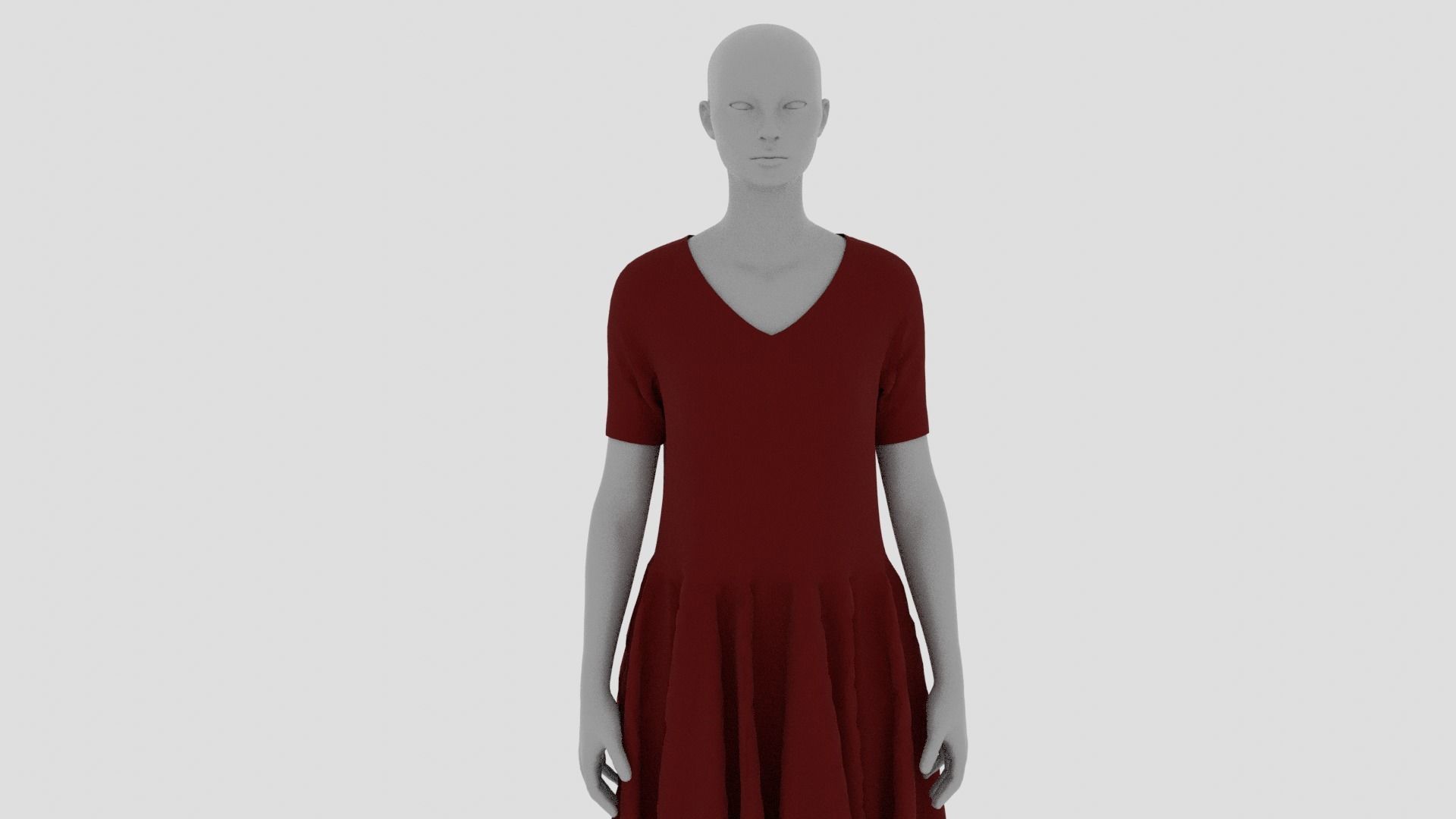 Womens Dress - Female Outfit Clothes Low-poly 3D model_10