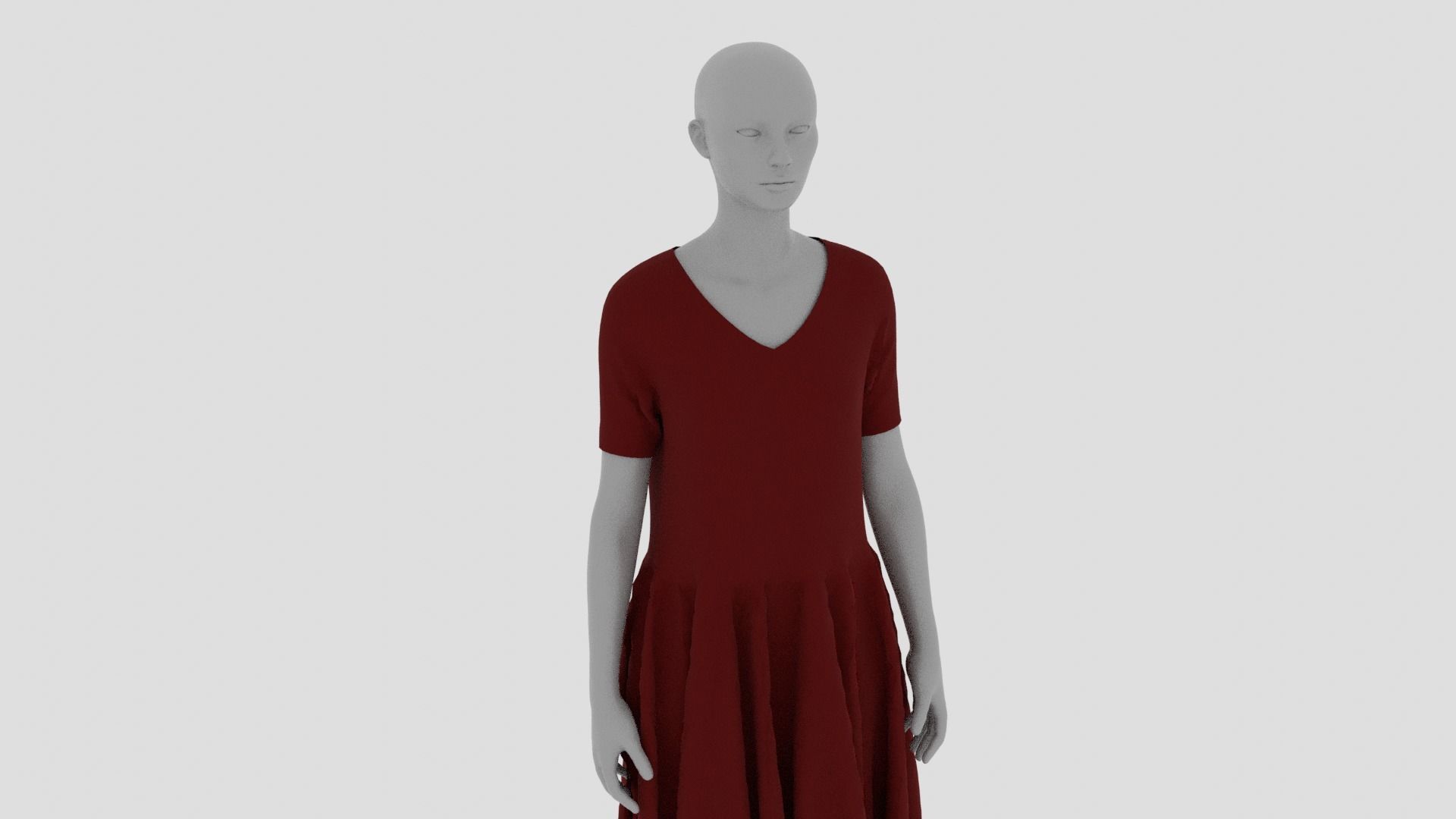 Womens Dress - Female Outfit Clothes Low-poly 3D model_12