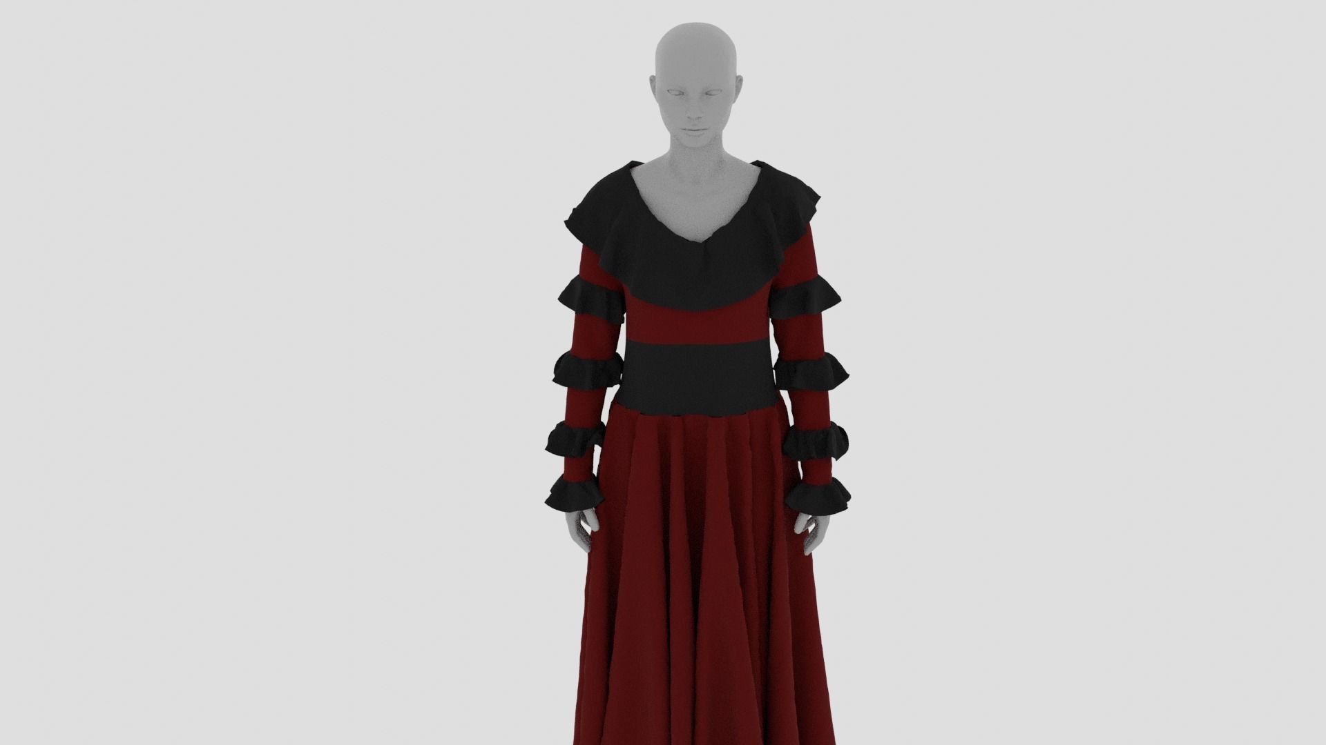 Womens Dress - Female Outfit Clothes Low-poly 3D model_4