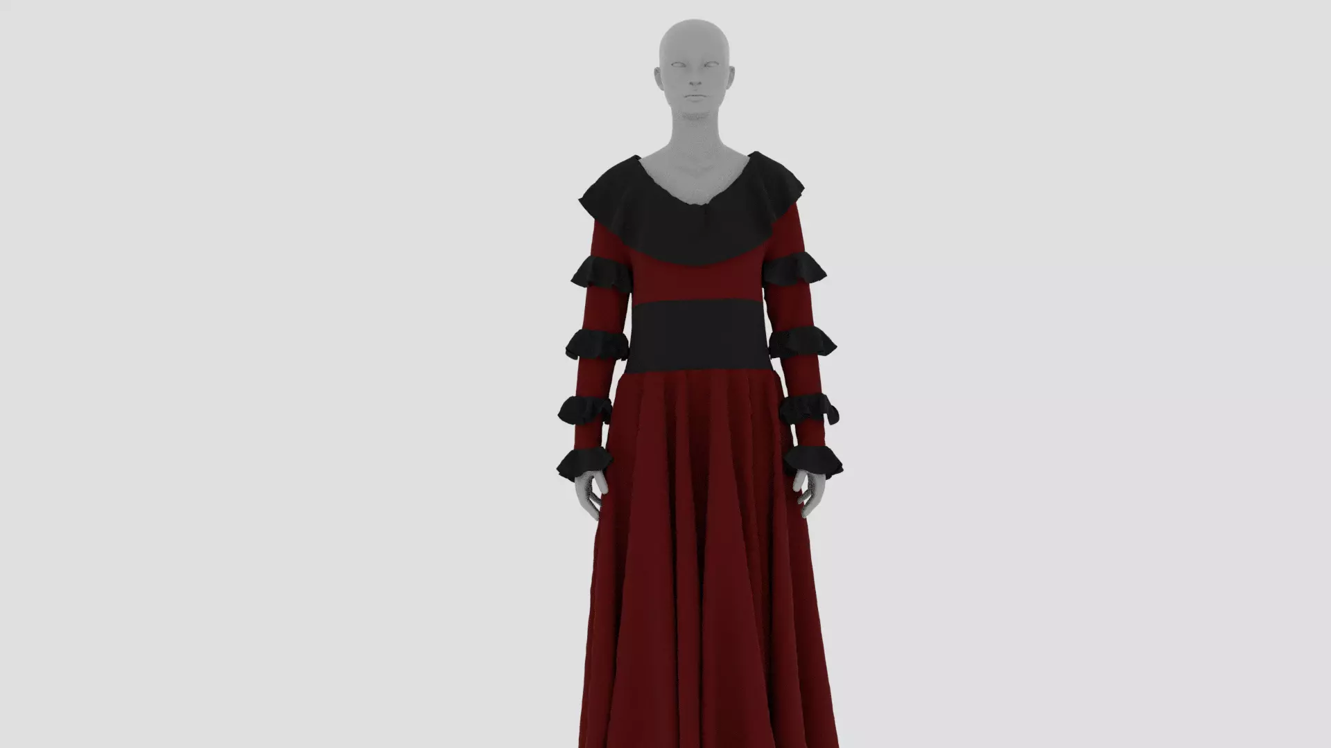 Womens Dress - Female Outfit Clothes Low-poly 3D model_0