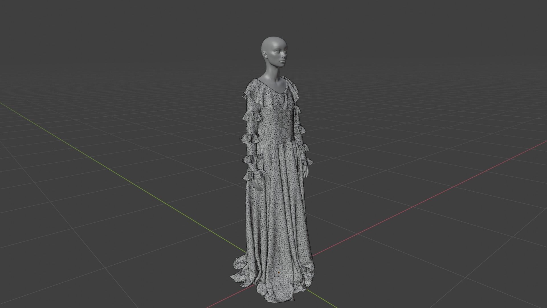 Womens Dress - Female Outfit Clothes Low-poly 3D model_18