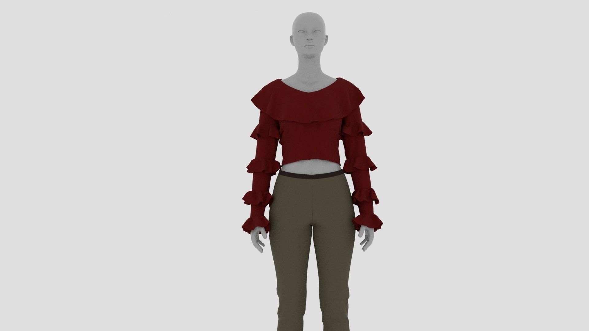 Womens Dress - Female Outfit Clothes Low-poly 3D model_7
