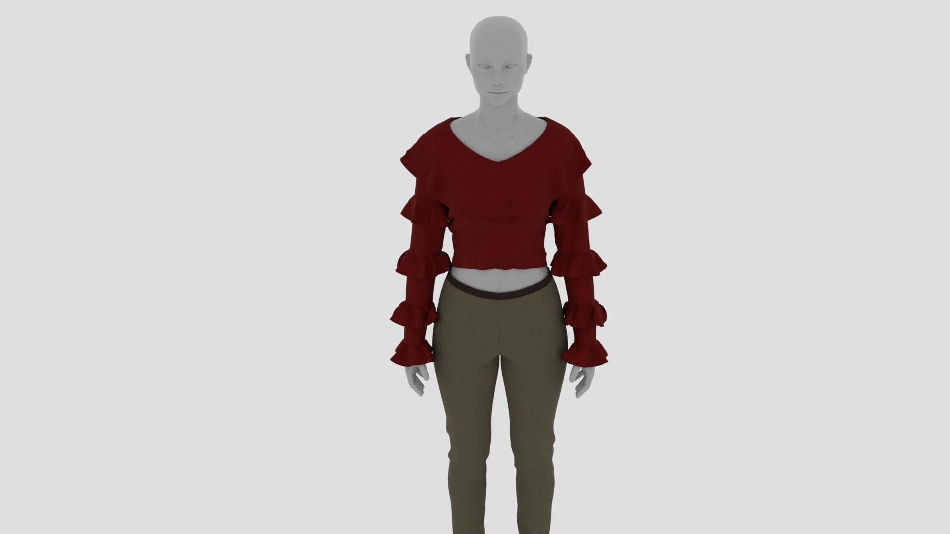 Womens Dress - Female Outfit Clothes Low-poly 3D model_4