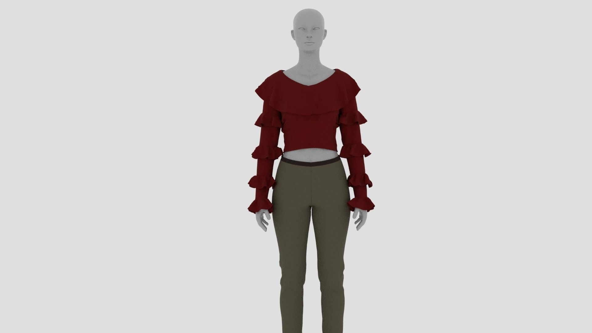 Womens Dress - Female Outfit Clothes Low-poly 3D model_1