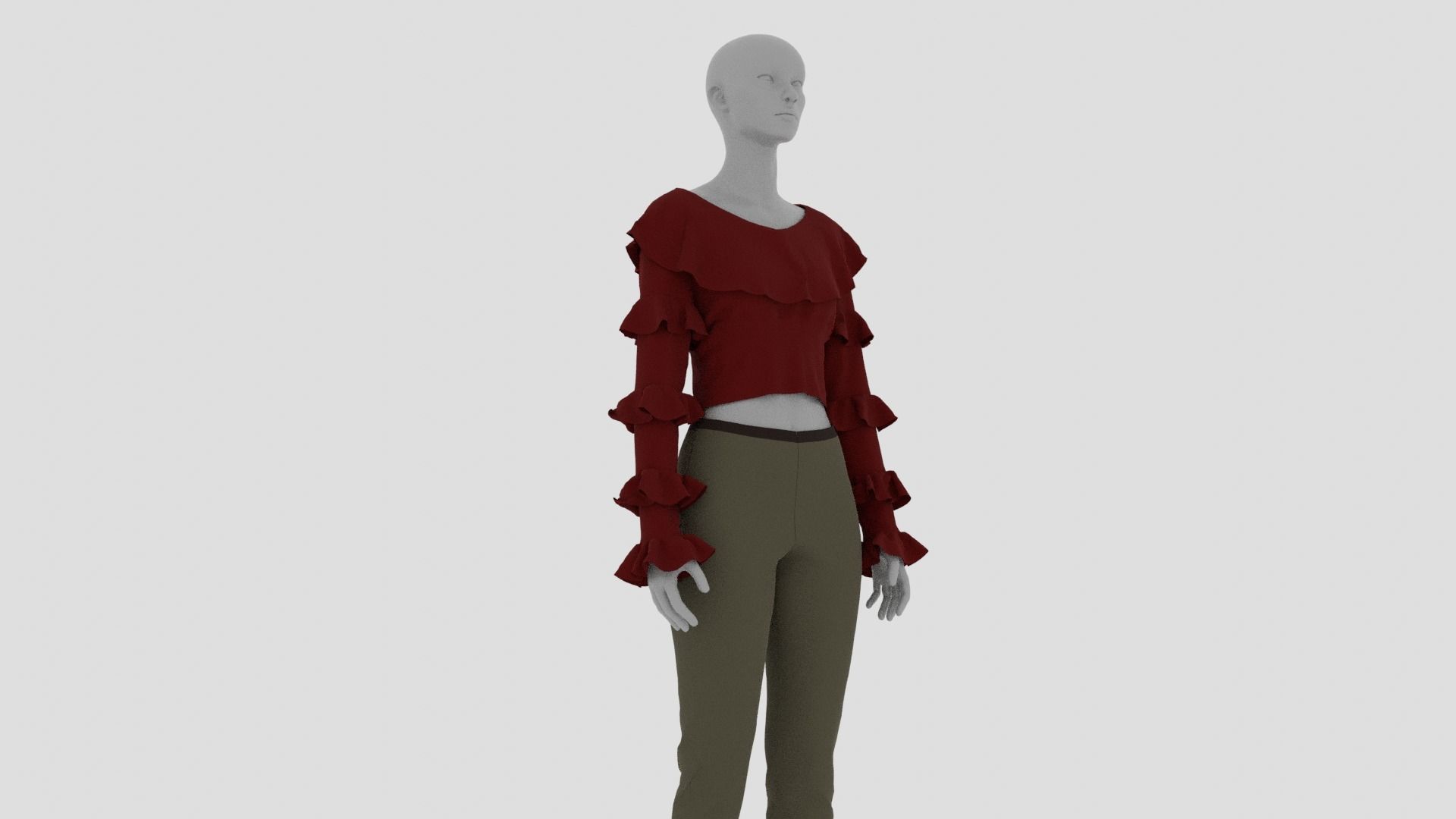 Womens Dress - Female Outfit Clothes Low-poly 3D model_6