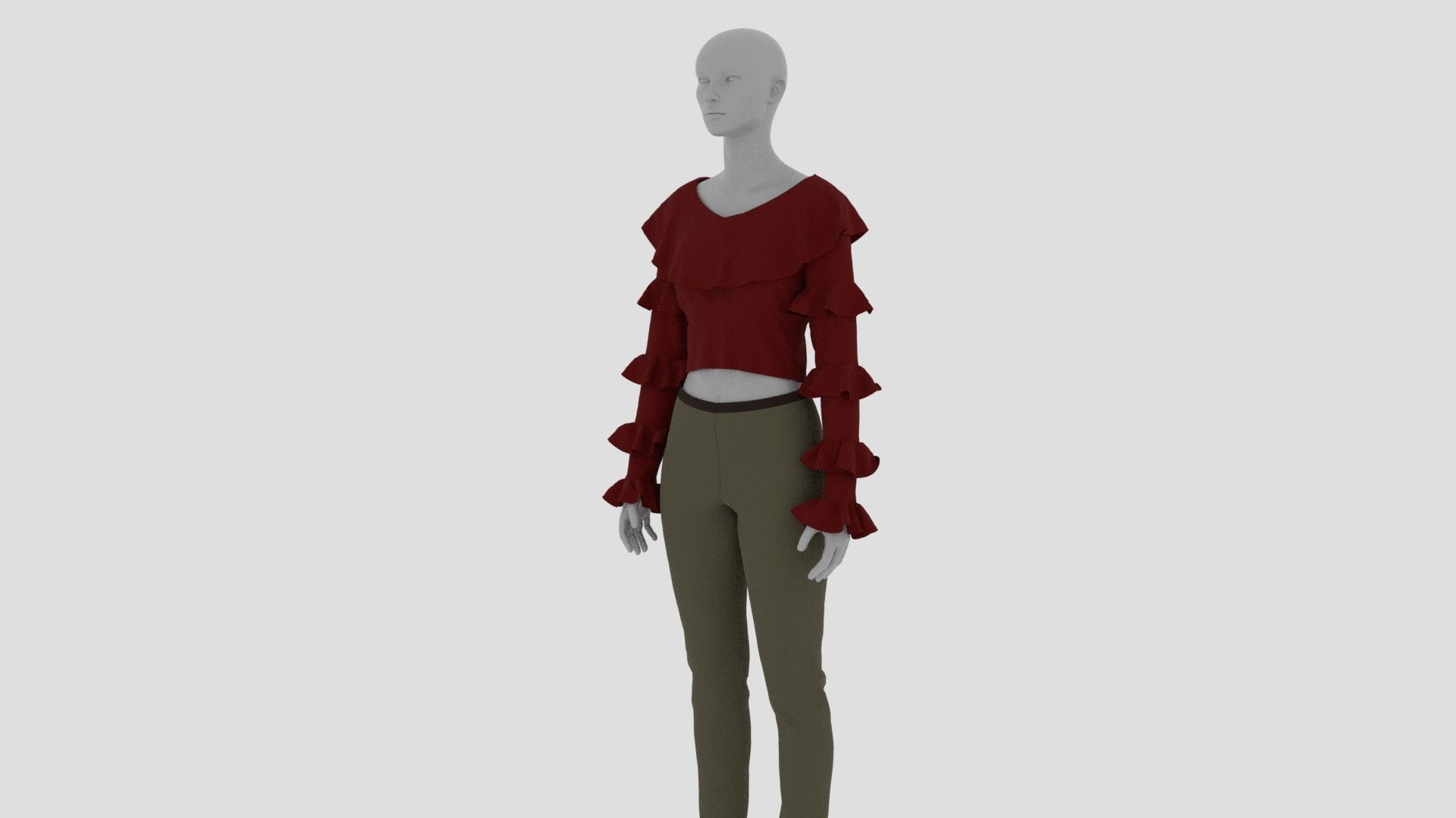Womens Dress - Female Outfit Clothes Low-poly 3D model_2