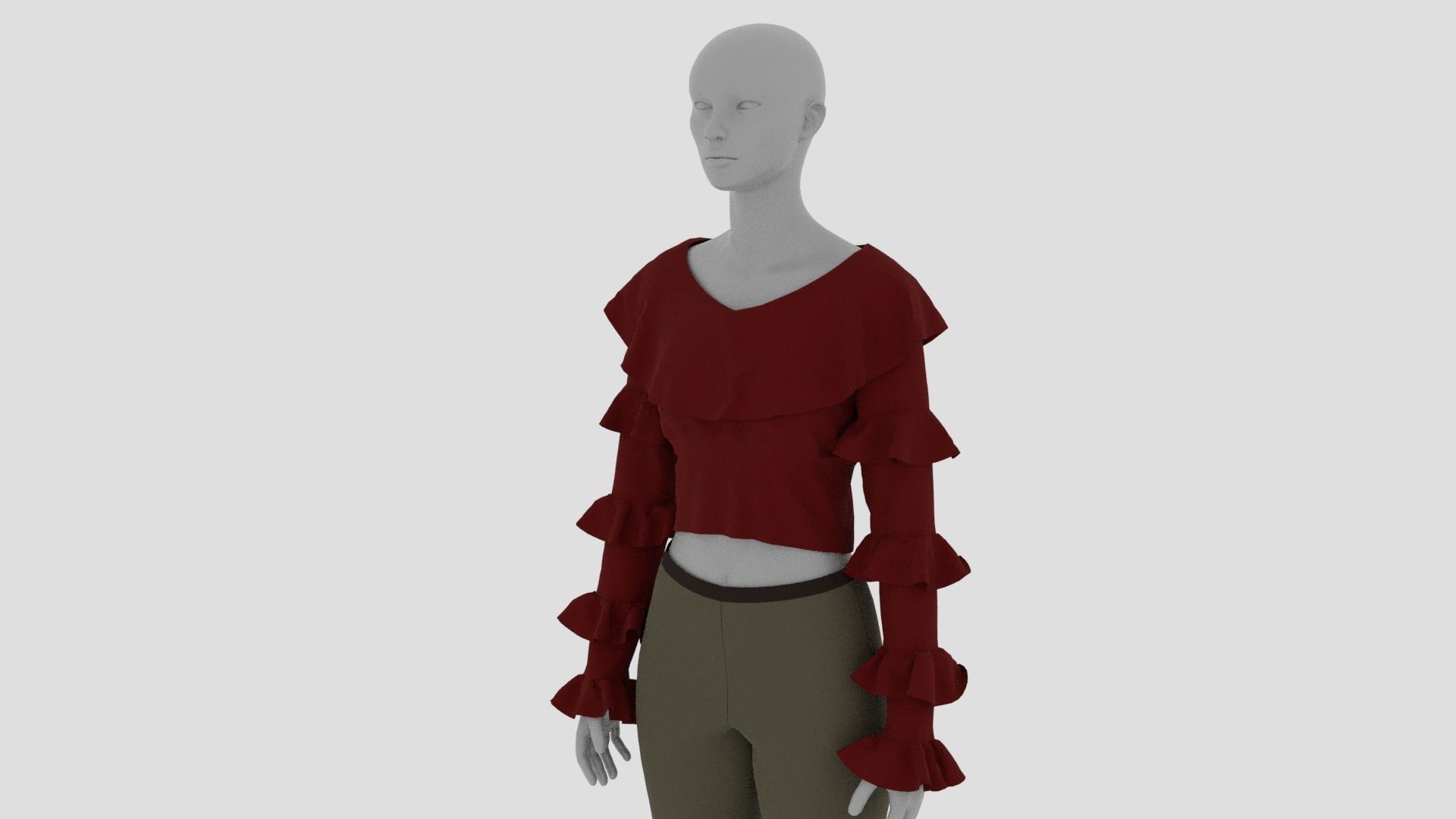 Womens Dress - Female Outfit Clothes Low-poly 3D model_11
