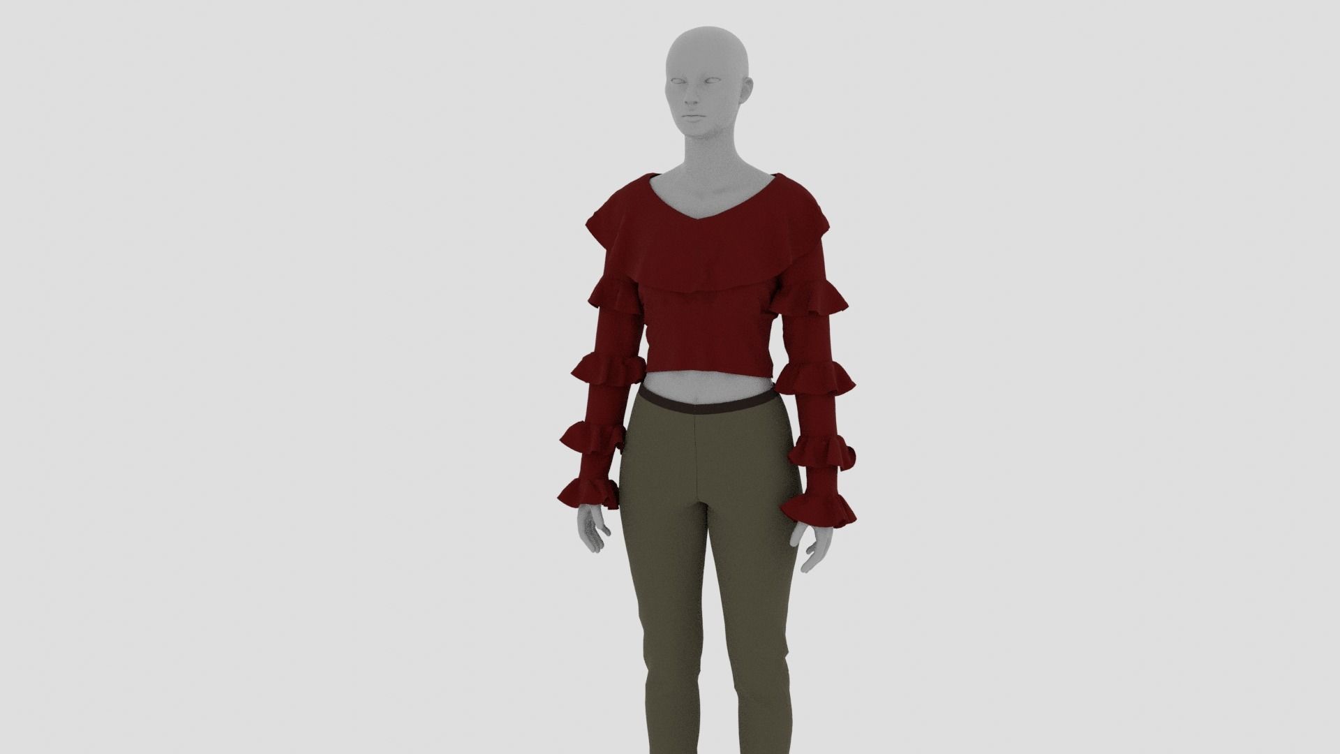 Womens Dress - Female Outfit Clothes Low-poly 3D model_15