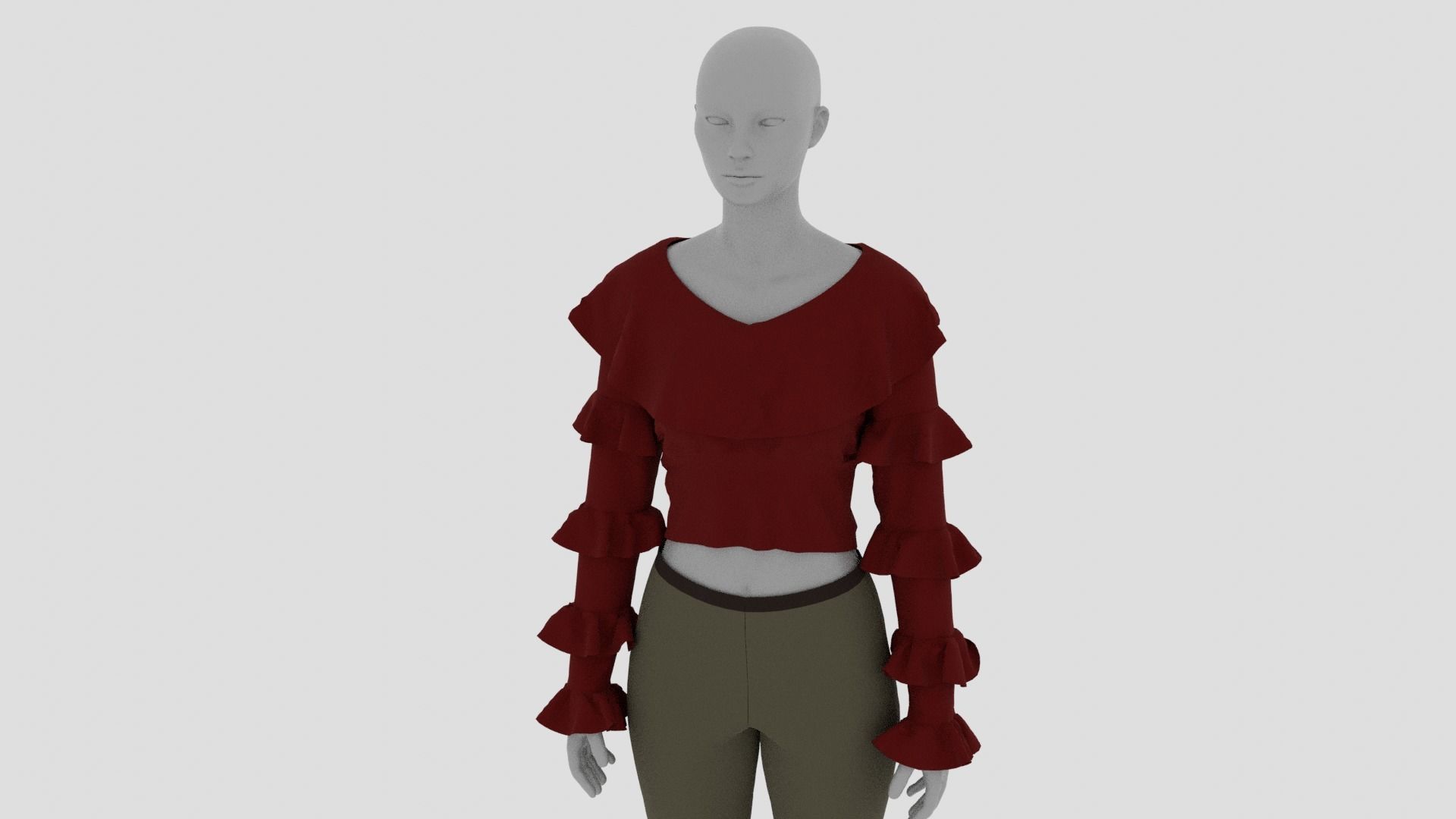 Womens Dress - Female Outfit Clothes Low-poly 3D model_13