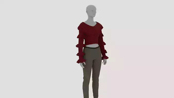Womens Dress - Female Outfit Clothes Low-poly 3D model
