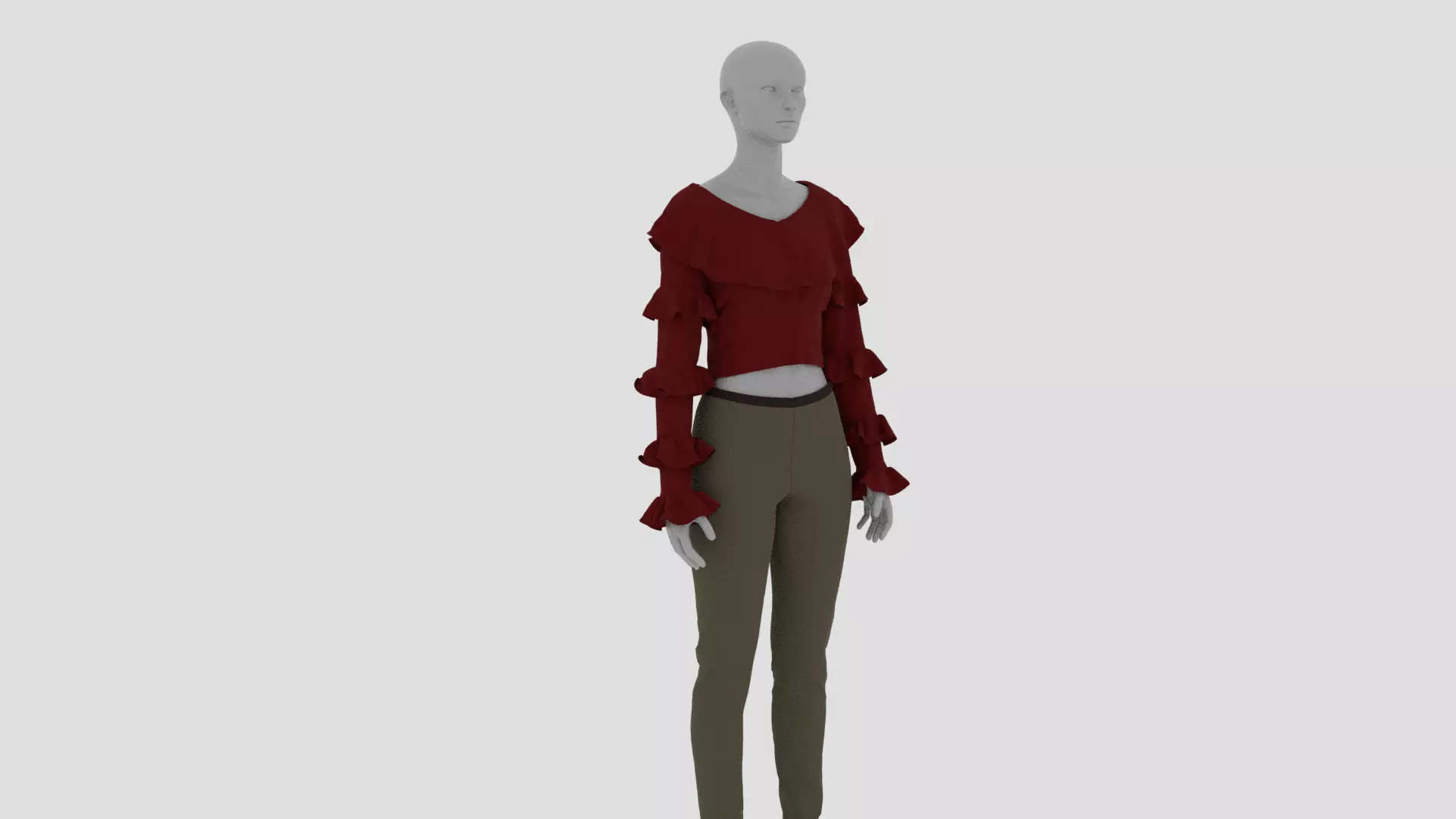 Womens Dress - Female Outfit Clothes Low-poly 3D model_0