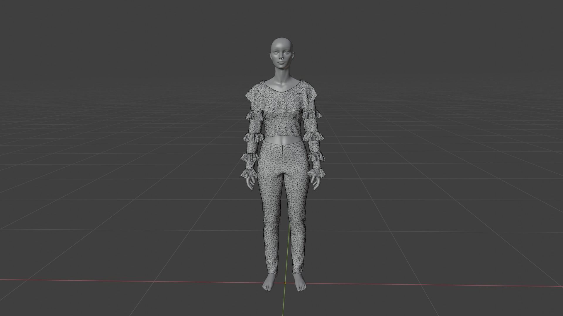 Womens Dress - Female Outfit Clothes Low-poly 3D model_19