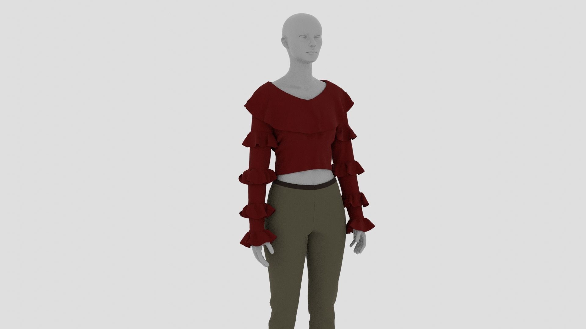 Womens Dress - Female Outfit Clothes Low-poly 3D model_17