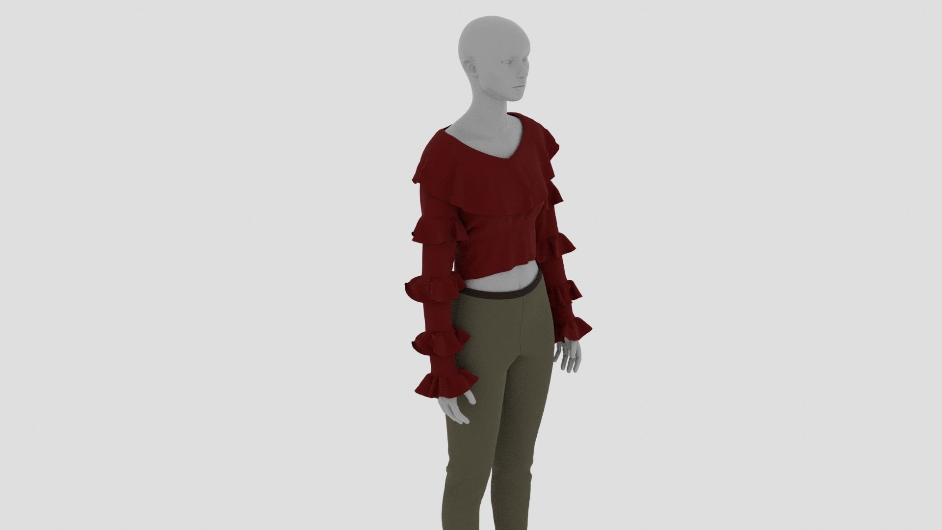 Womens Dress - Female Outfit Clothes Low-poly 3D model_3