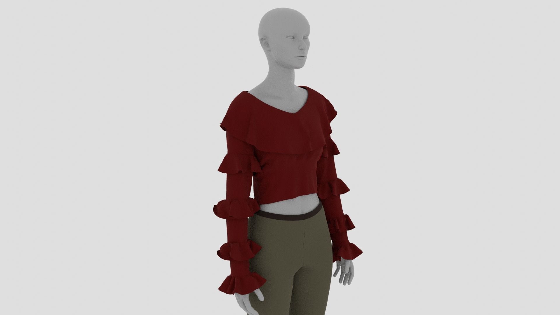 Womens Dress - Female Outfit Clothes Low-poly 3D model_9