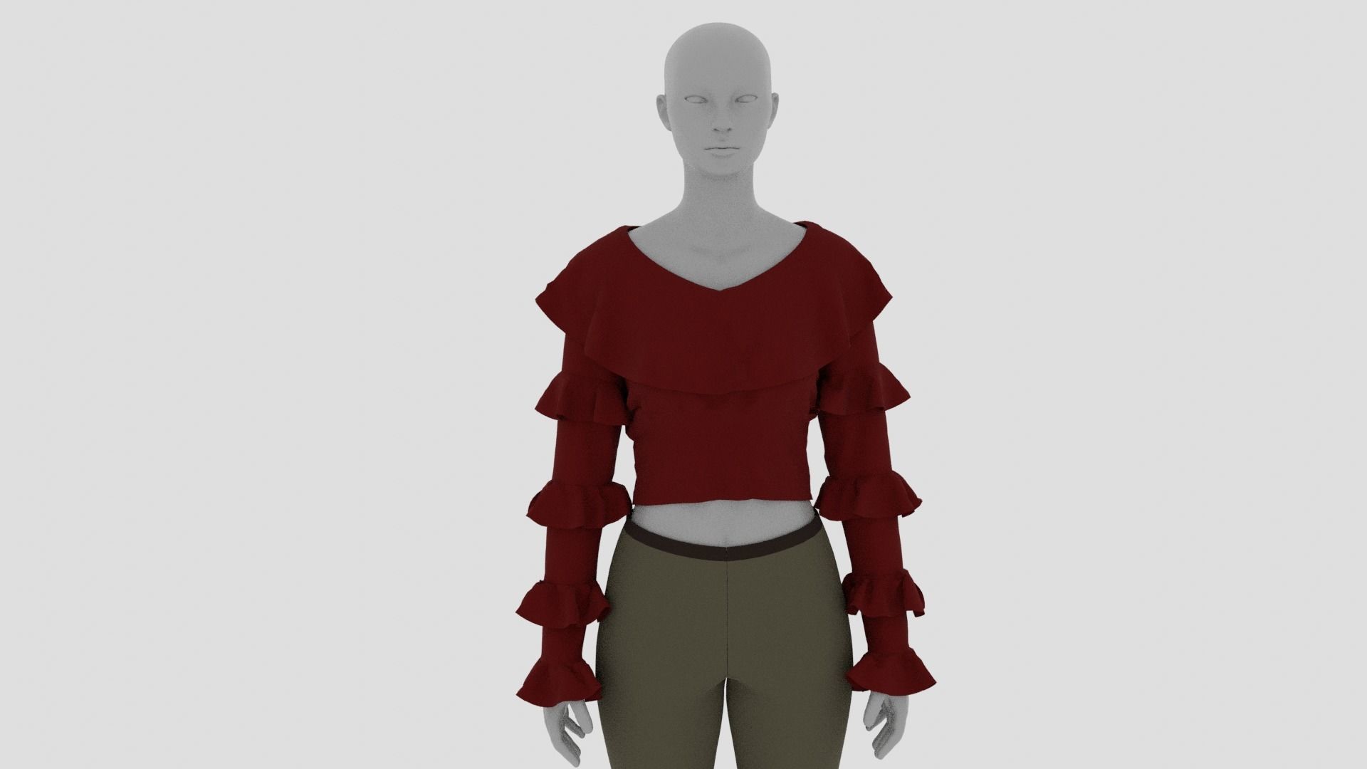 Womens Dress - Female Outfit Clothes Low-poly 3D model_10