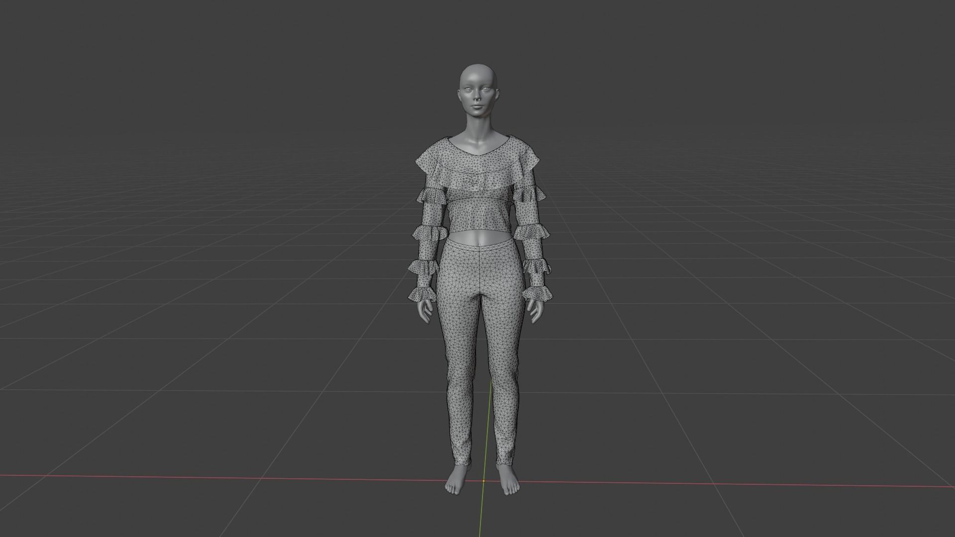 Womens Dress - Female Outfit Clothes Low-poly 3D model_19