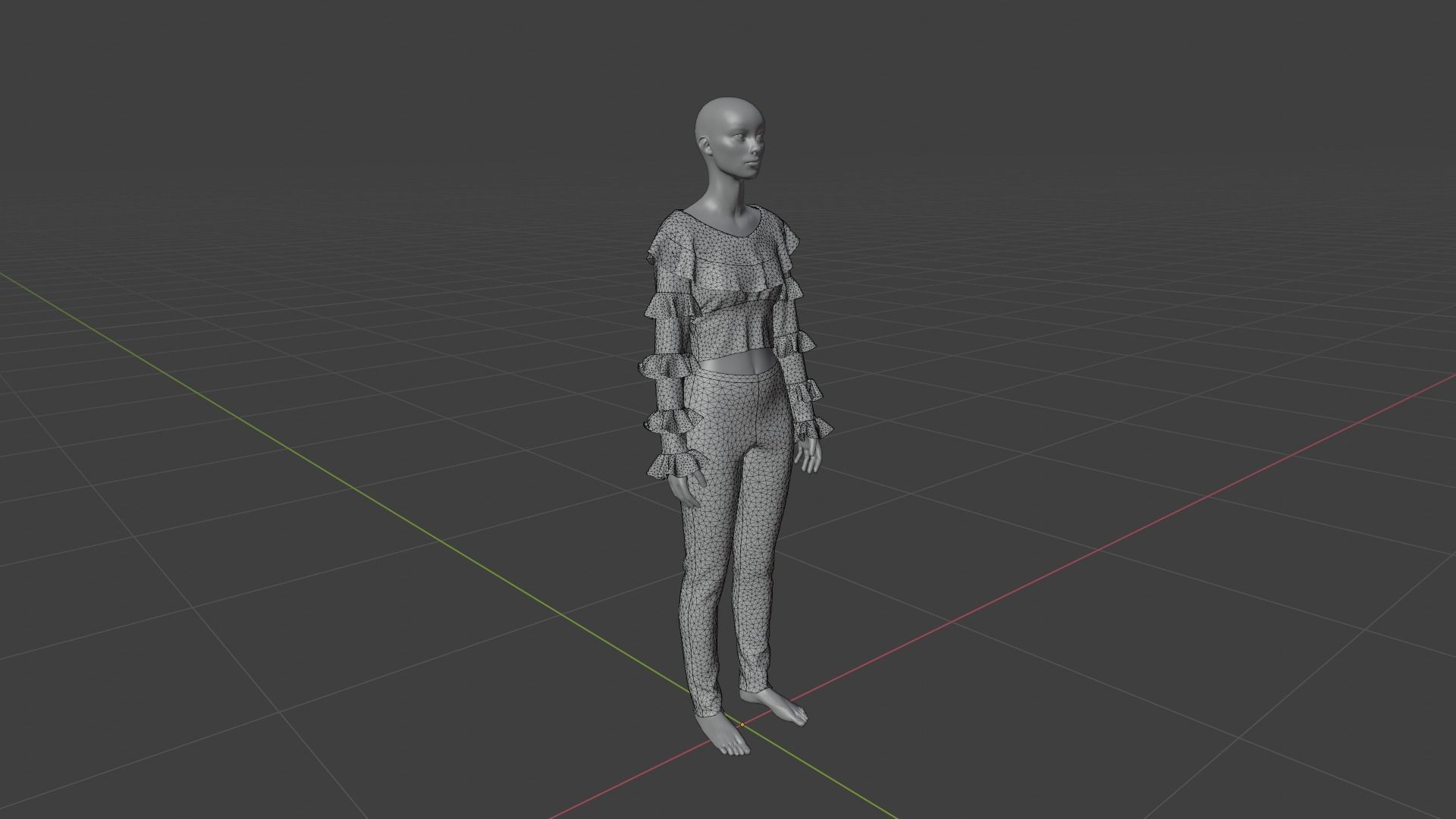 Womens Dress - Female Outfit Clothes Low-poly 3D model_18