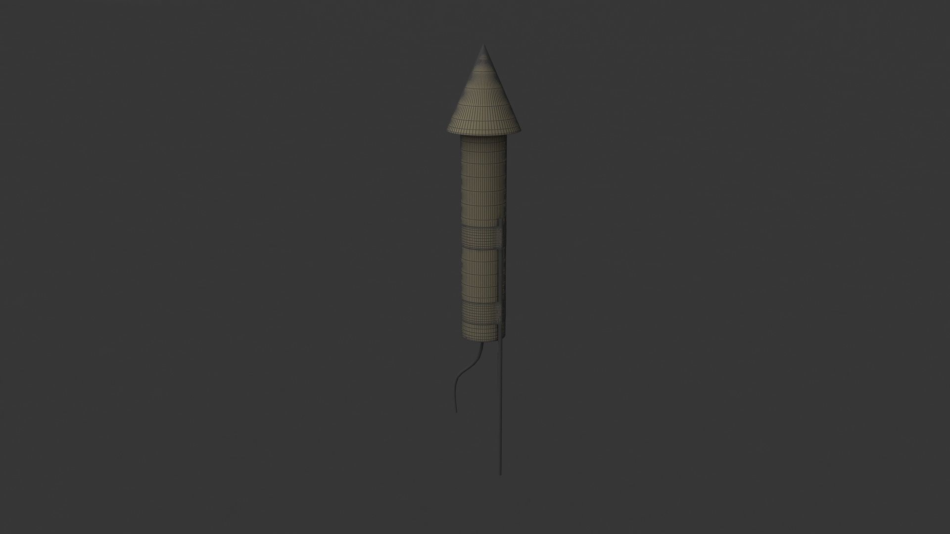 Firework Rocket Low-poly 3D model_5