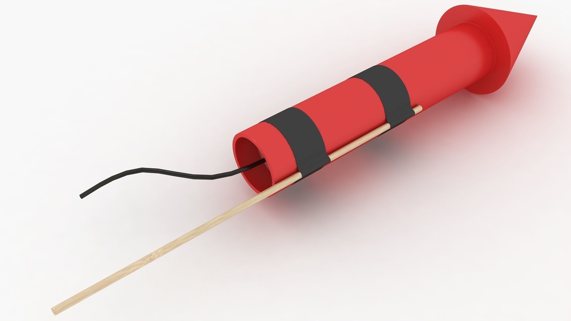Firework Rocket Low-poly 3D model_1
