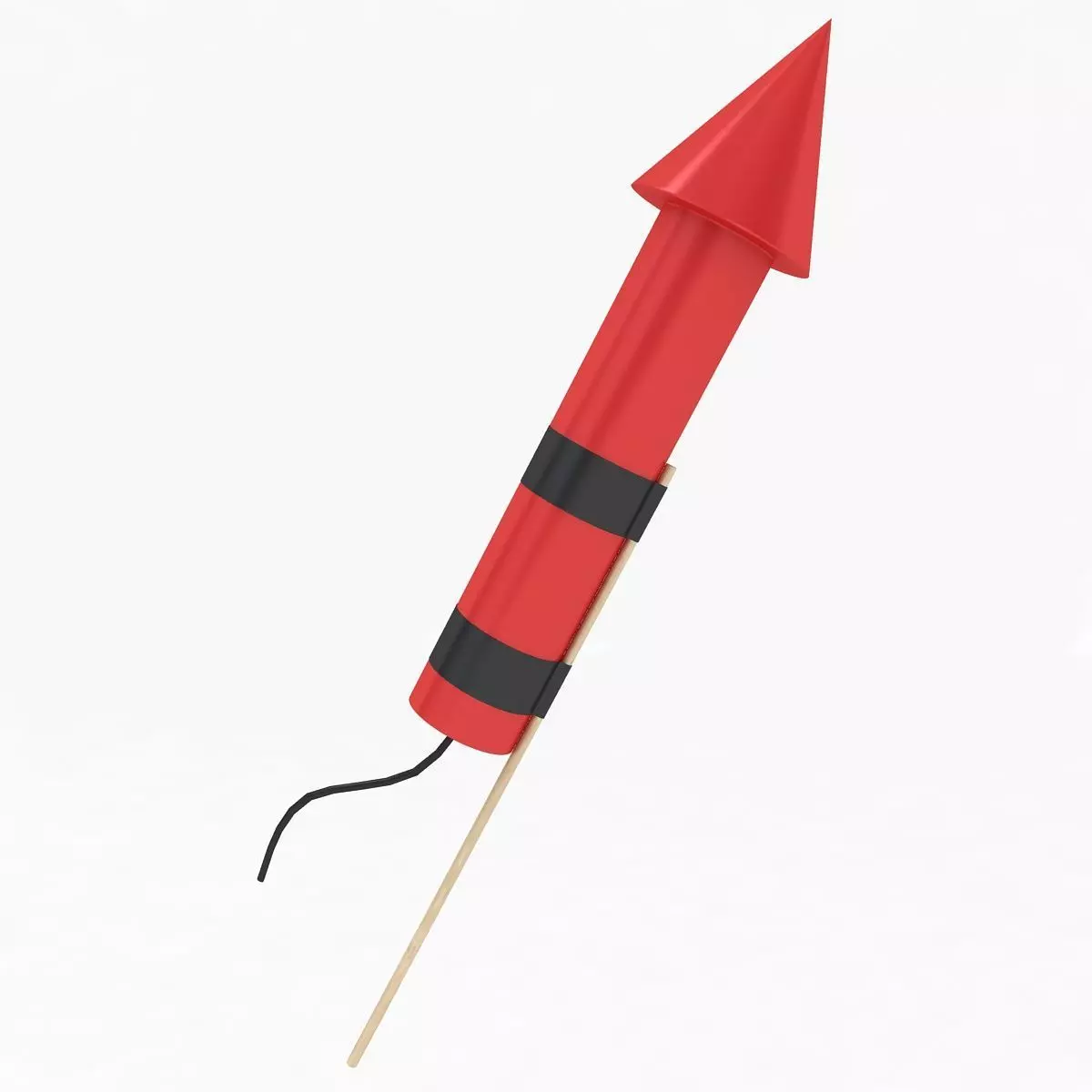 Firework Rocket Low-poly 3D model_0