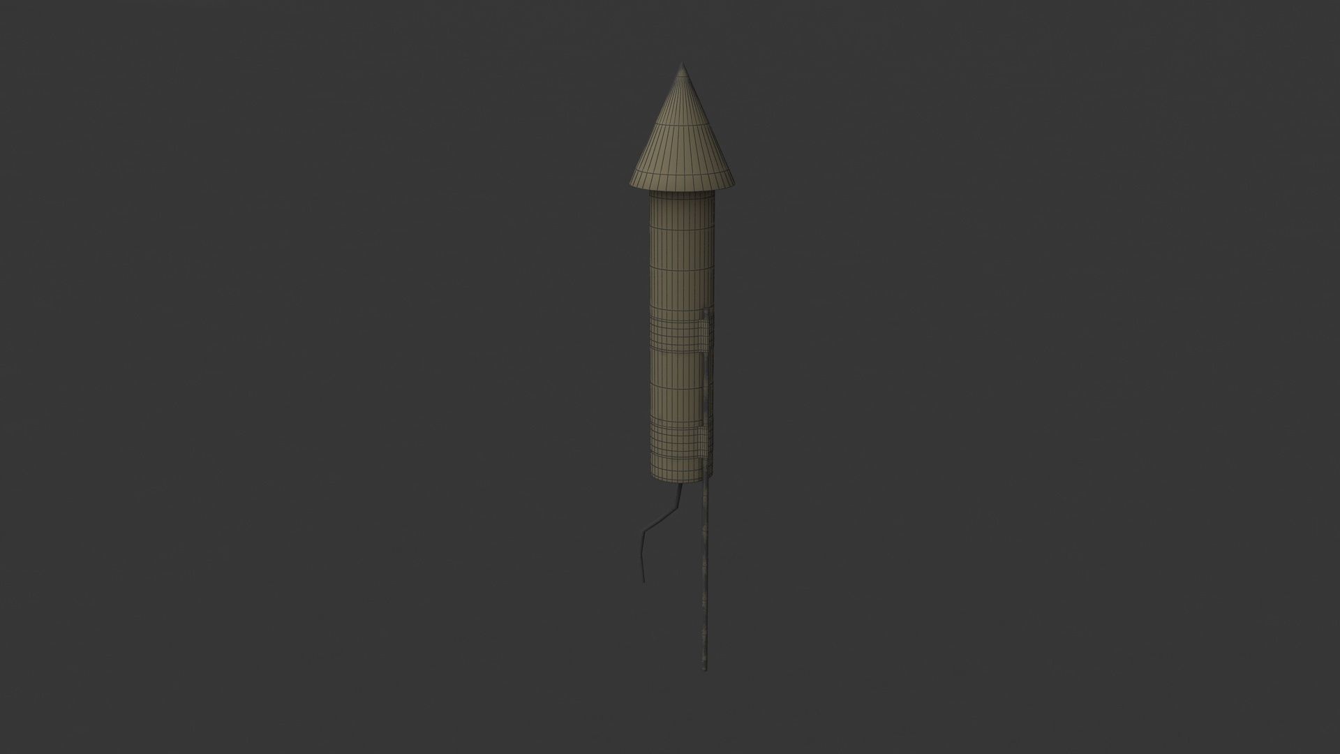 Firework Rocket Low-poly 3D model_6