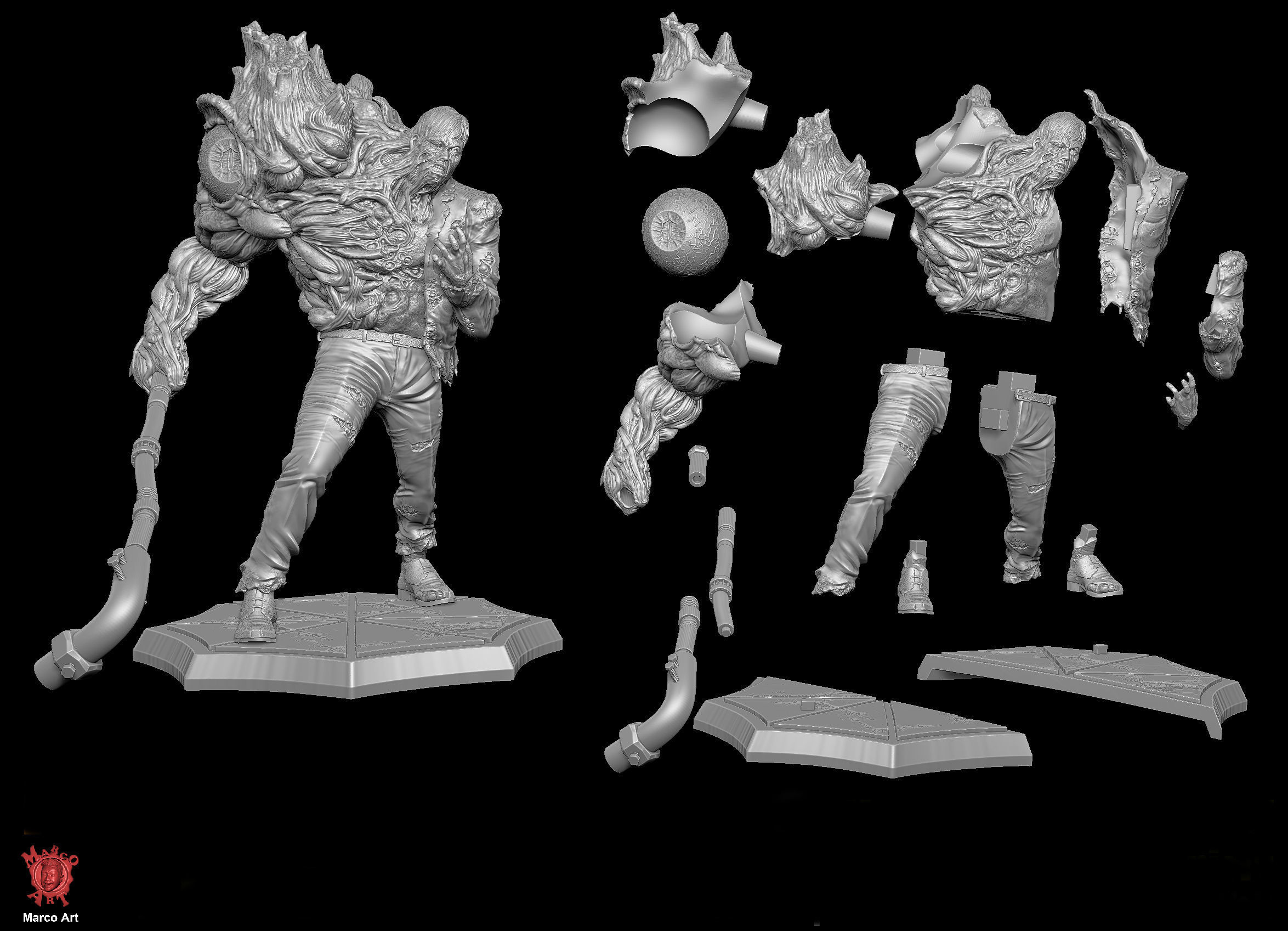Resident Evil G1 stl file  3D print model_6