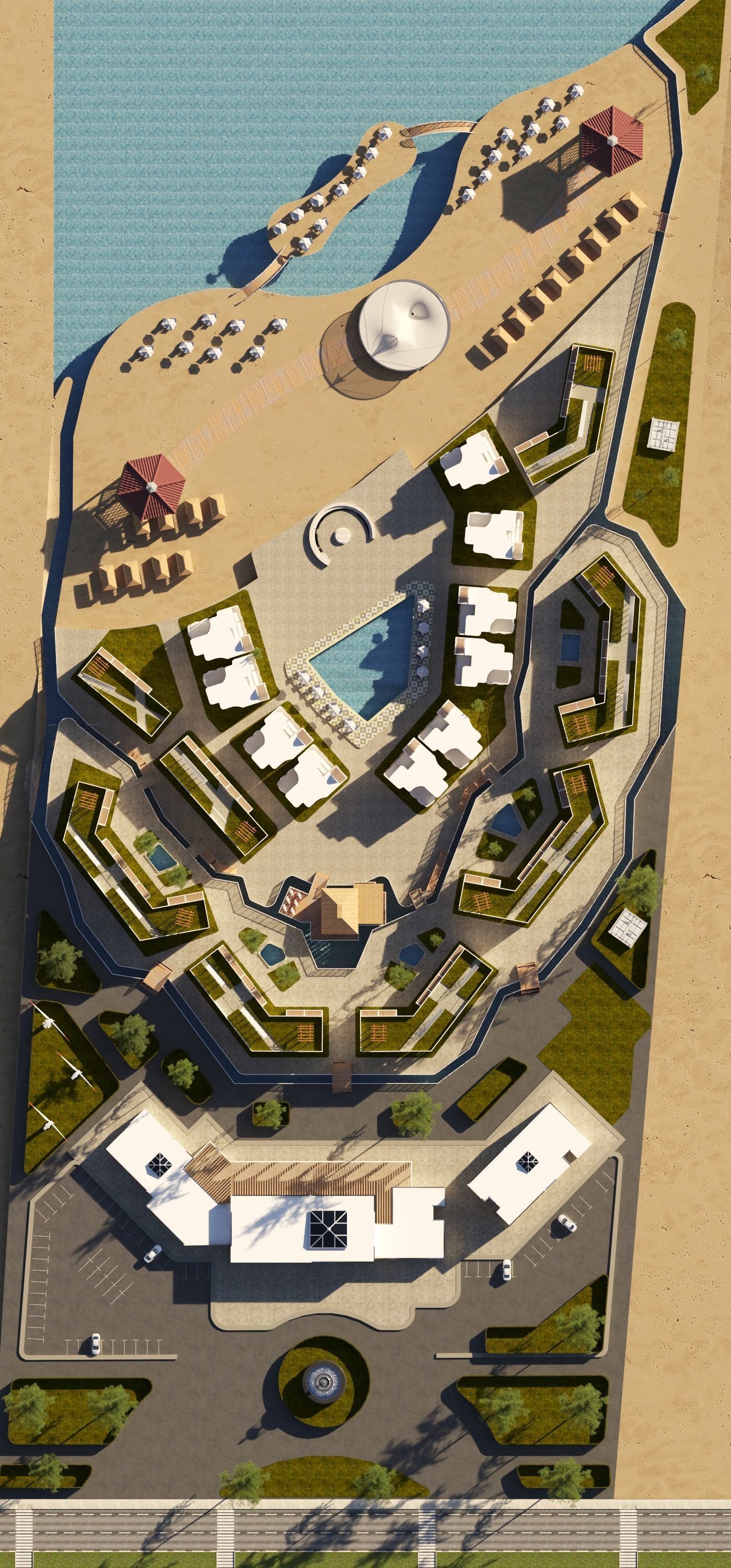 Ecolodge resort in middle of desert 3D model_9