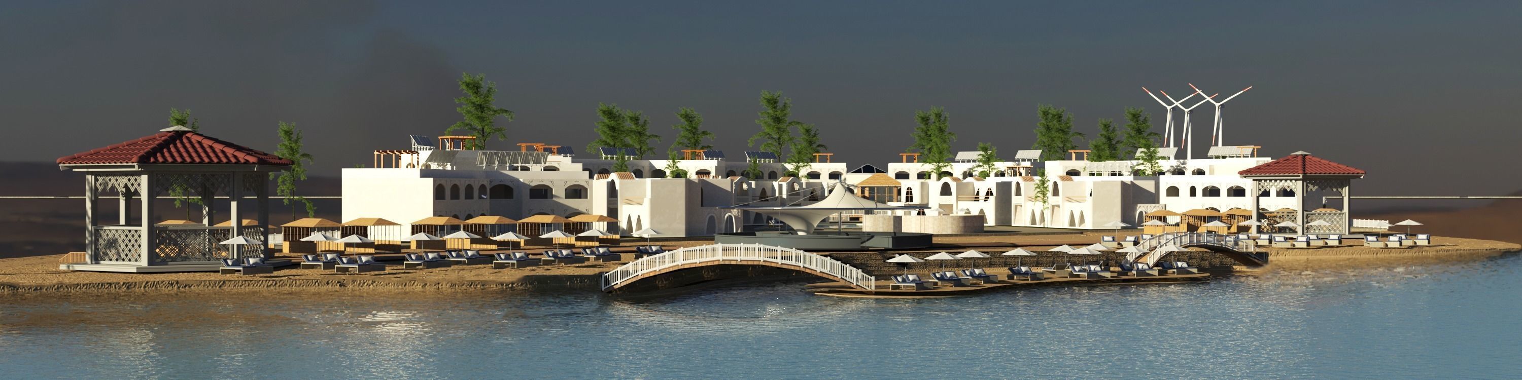 Ecolodge resort in middle of desert 3D model_8