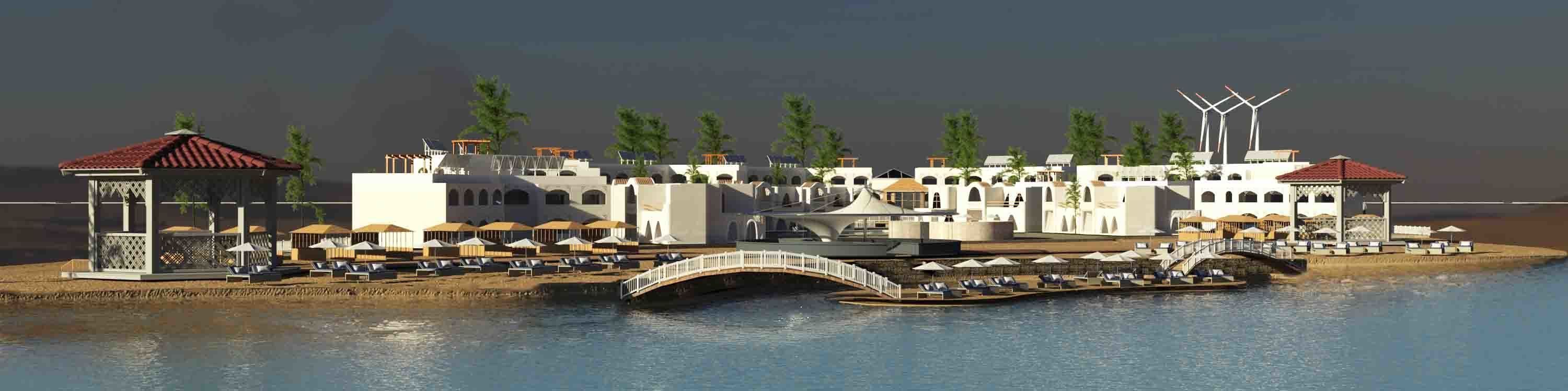 Ecolodge resort in middle of desert 3D model_7