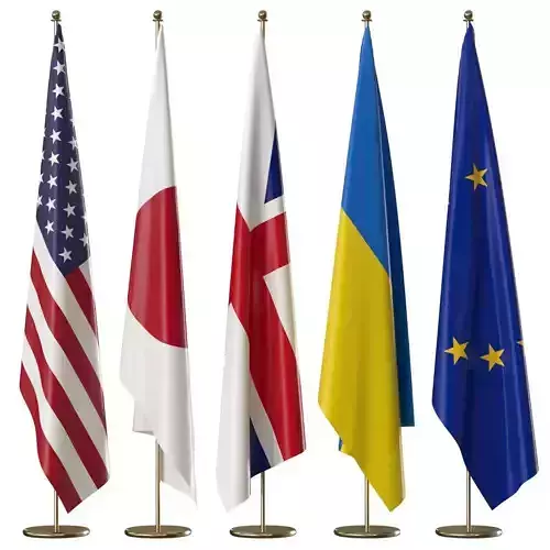 Flag set 3 3D model