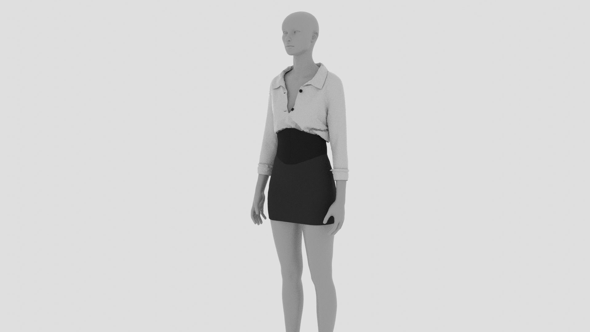 Womens Dress - Female Outfit Clothes Low-poly 3D model_2