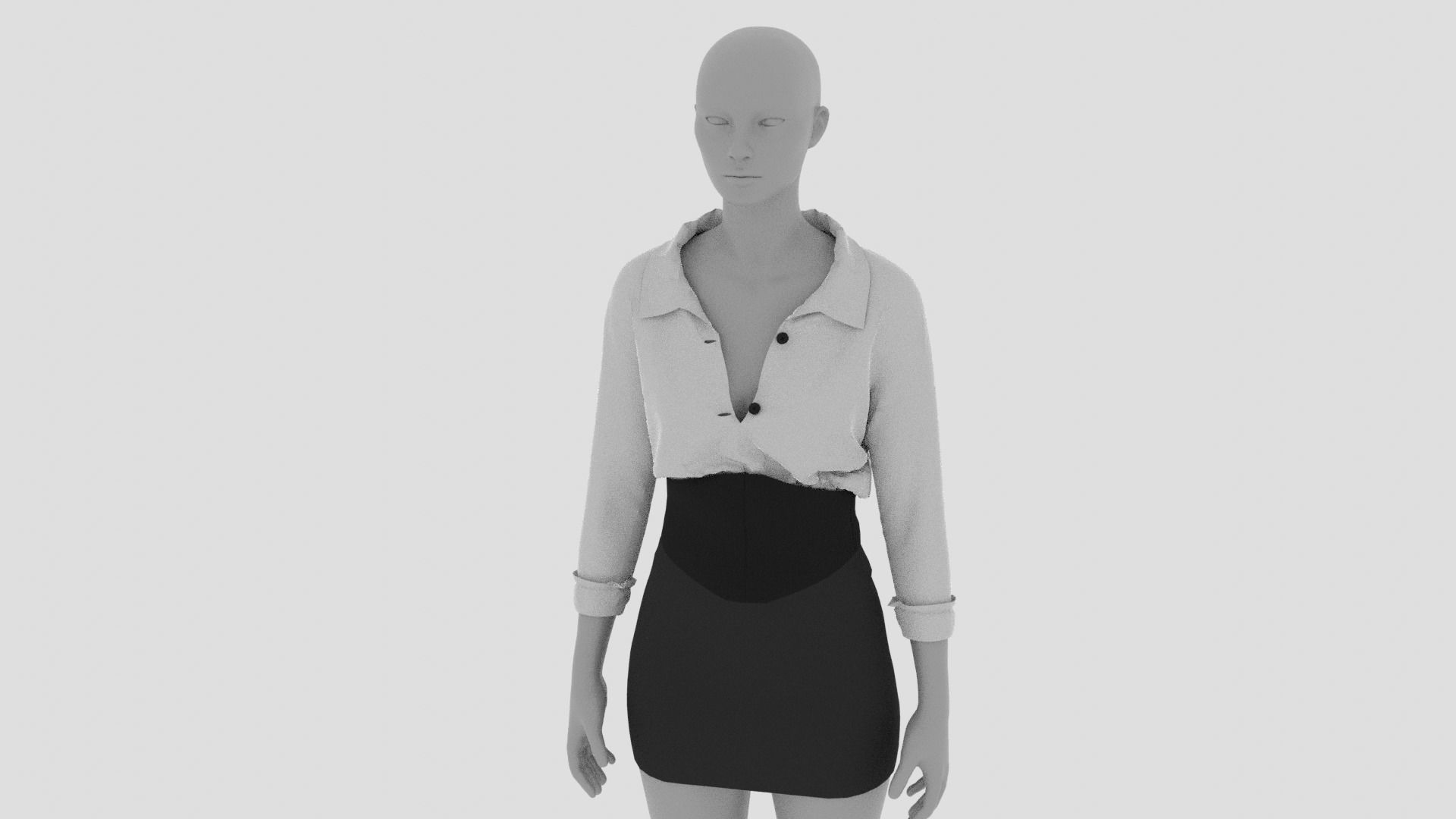 Womens Dress - Female Outfit Clothes Low-poly 3D model_13