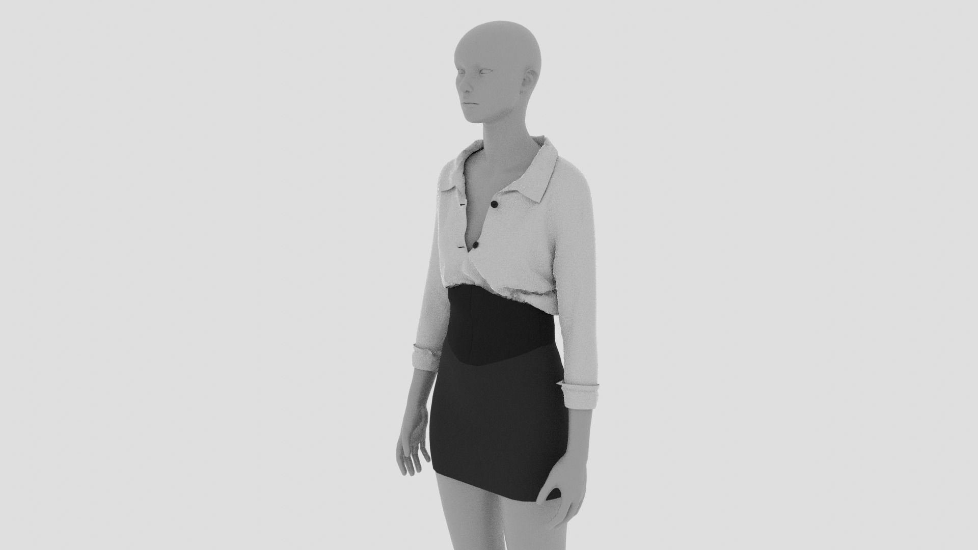 Womens Dress - Female Outfit Clothes Low-poly 3D model_14