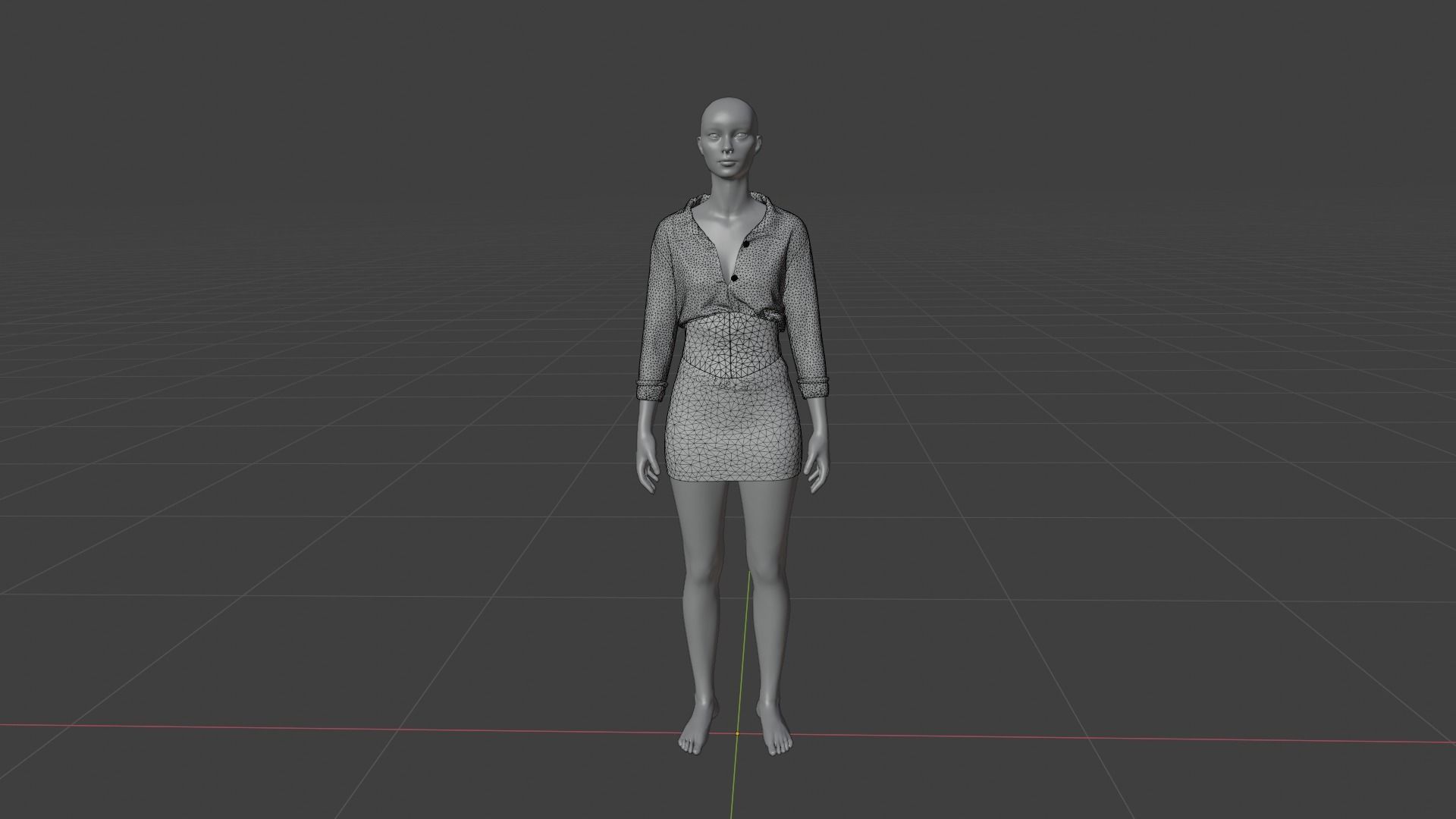 Womens Dress - Female Outfit Clothes Low-poly 3D model_19
