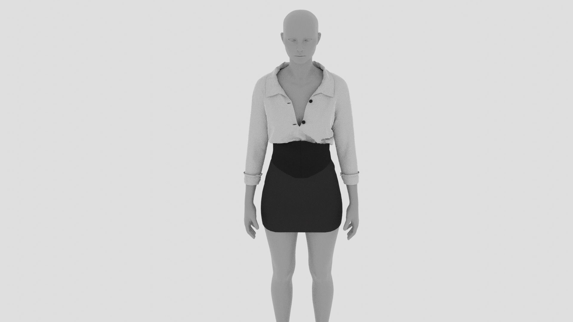 Womens Dress - Female Outfit Clothes Low-poly 3D model_4