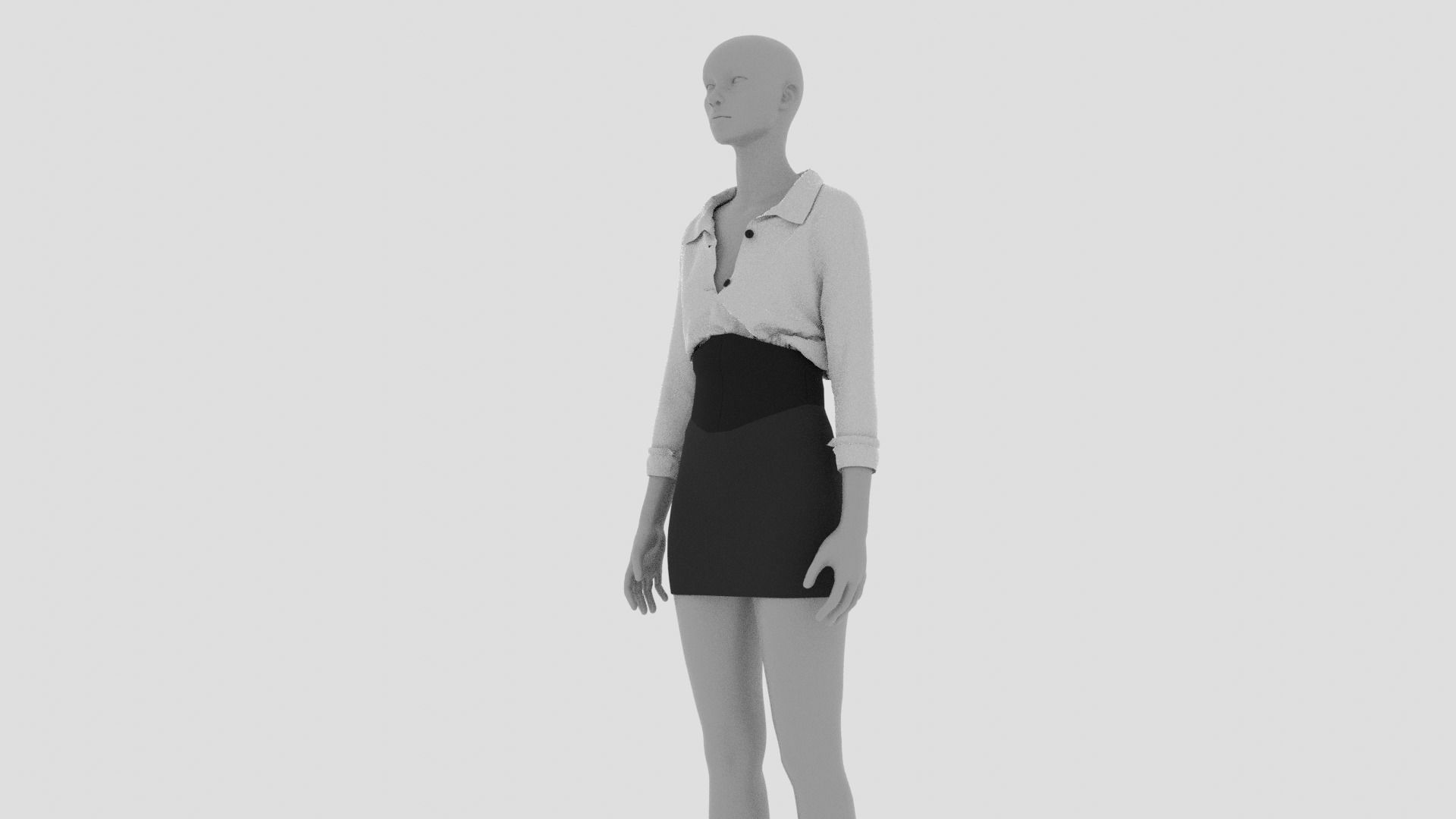 Womens Dress - Female Outfit Clothes Low-poly 3D model_8
