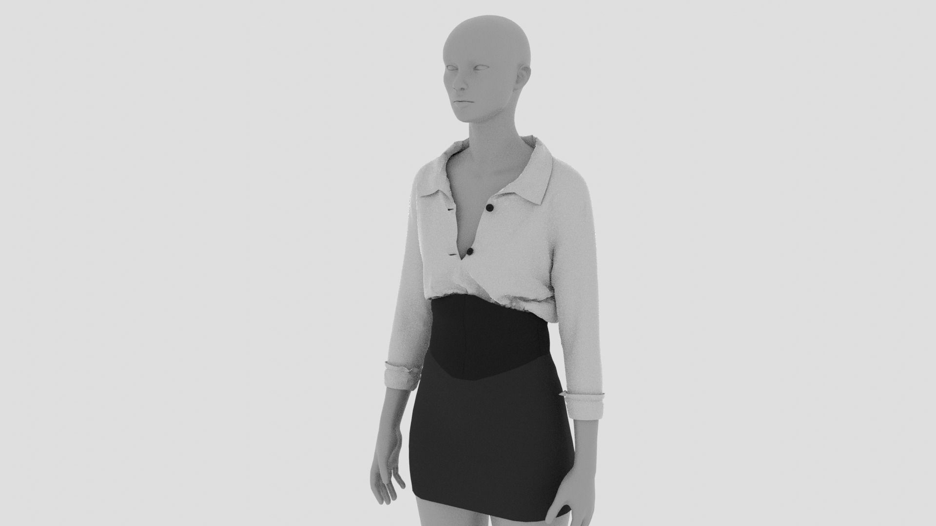 Womens Dress - Female Outfit Clothes Low-poly 3D model_11