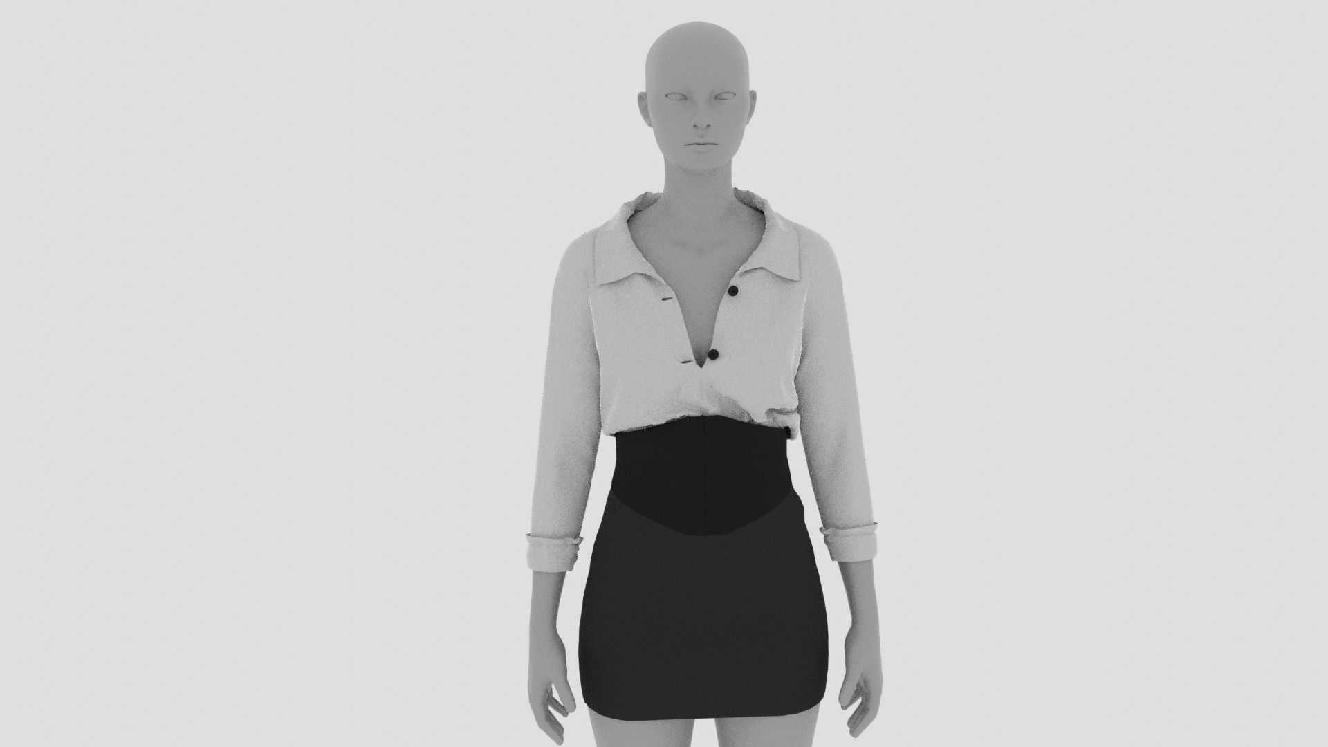 Womens Dress - Female Outfit Clothes Low-poly 3D model_10