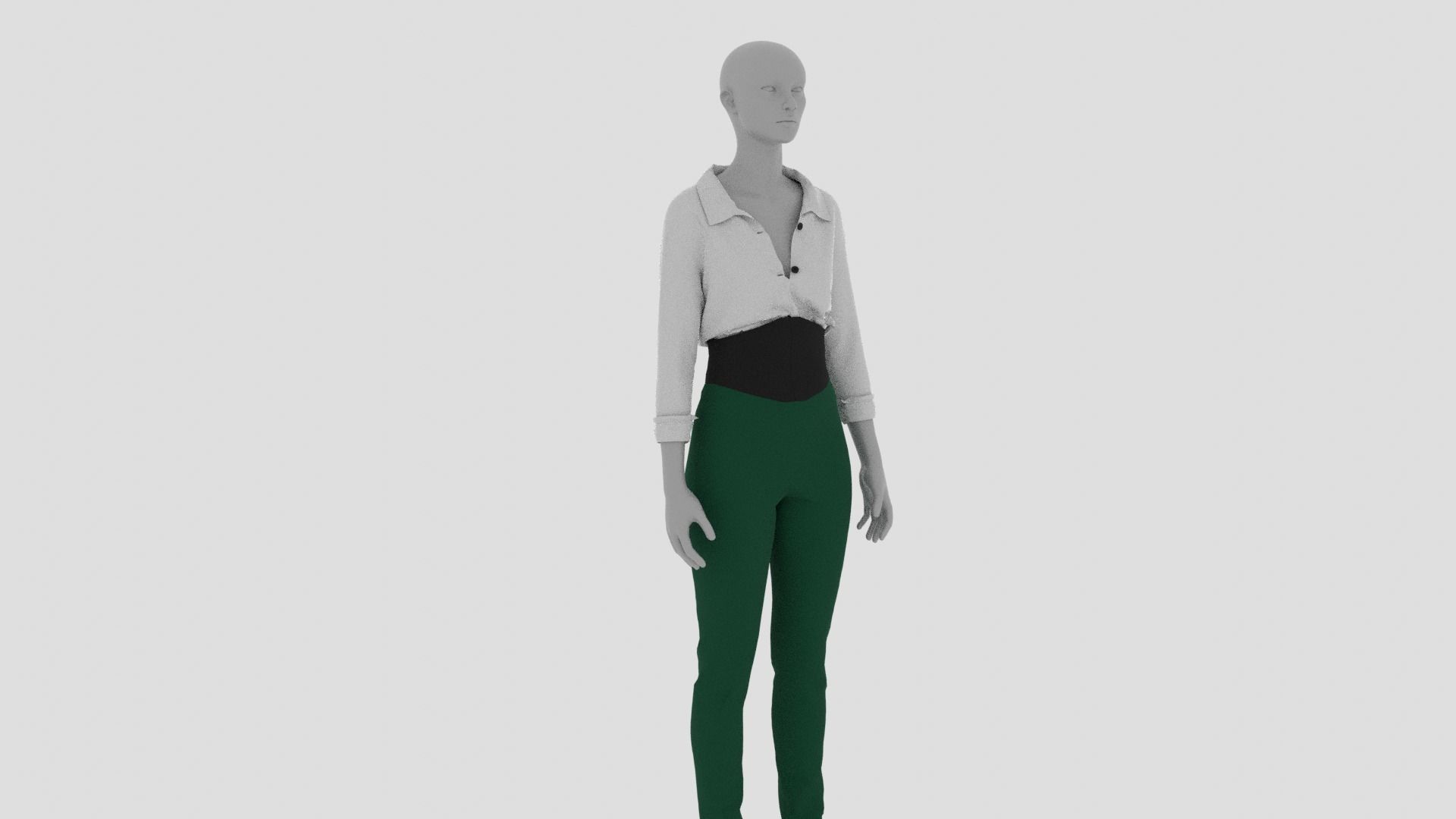 Womens Dress - Female Outfit Clothes Low-poly 3D model_1