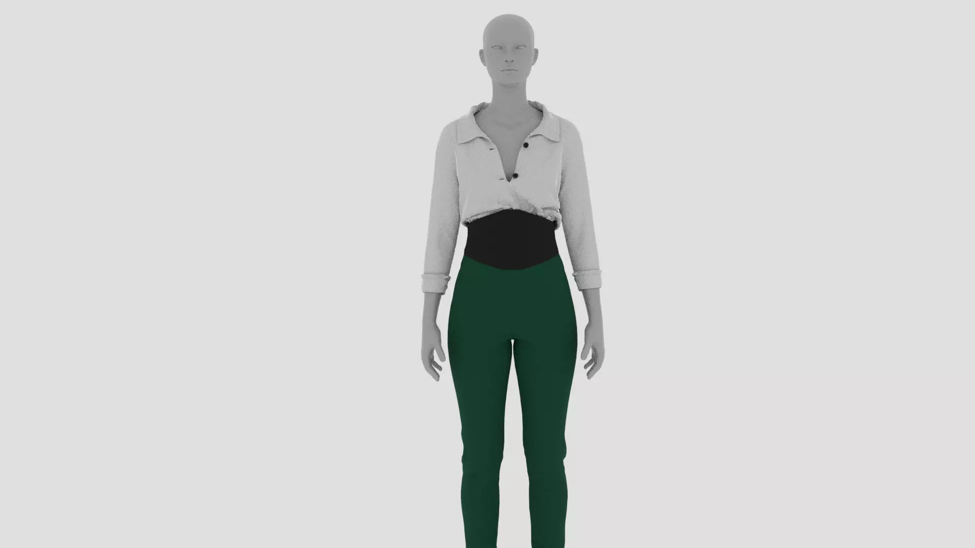 Womens Dress - Female Outfit Clothes Low-poly 3D model_0